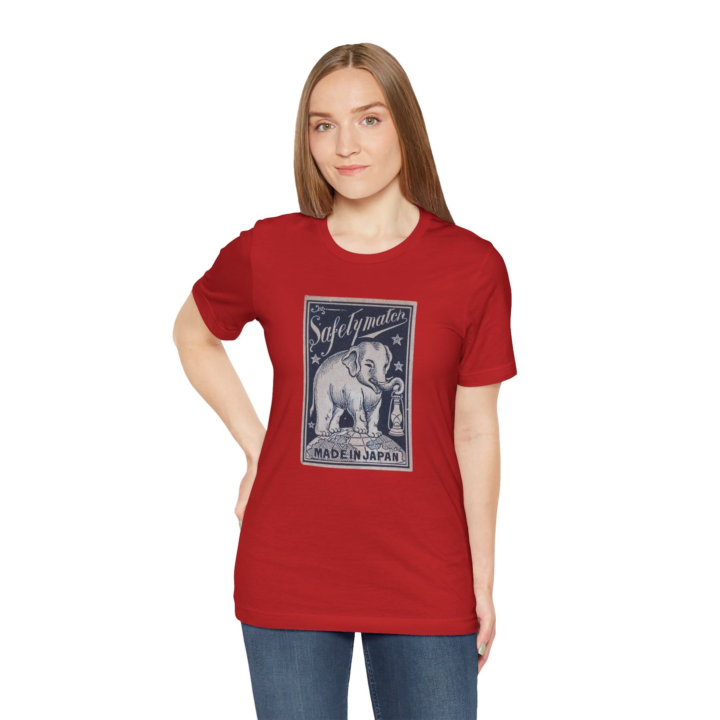 Elephant and Lantern Vintage Japanese Safety Match Label Unisex Tee
