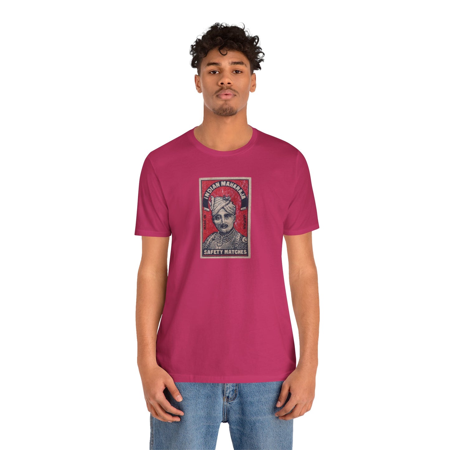 Maharaja in Red Vintage Matchbox Label Unisex Tee