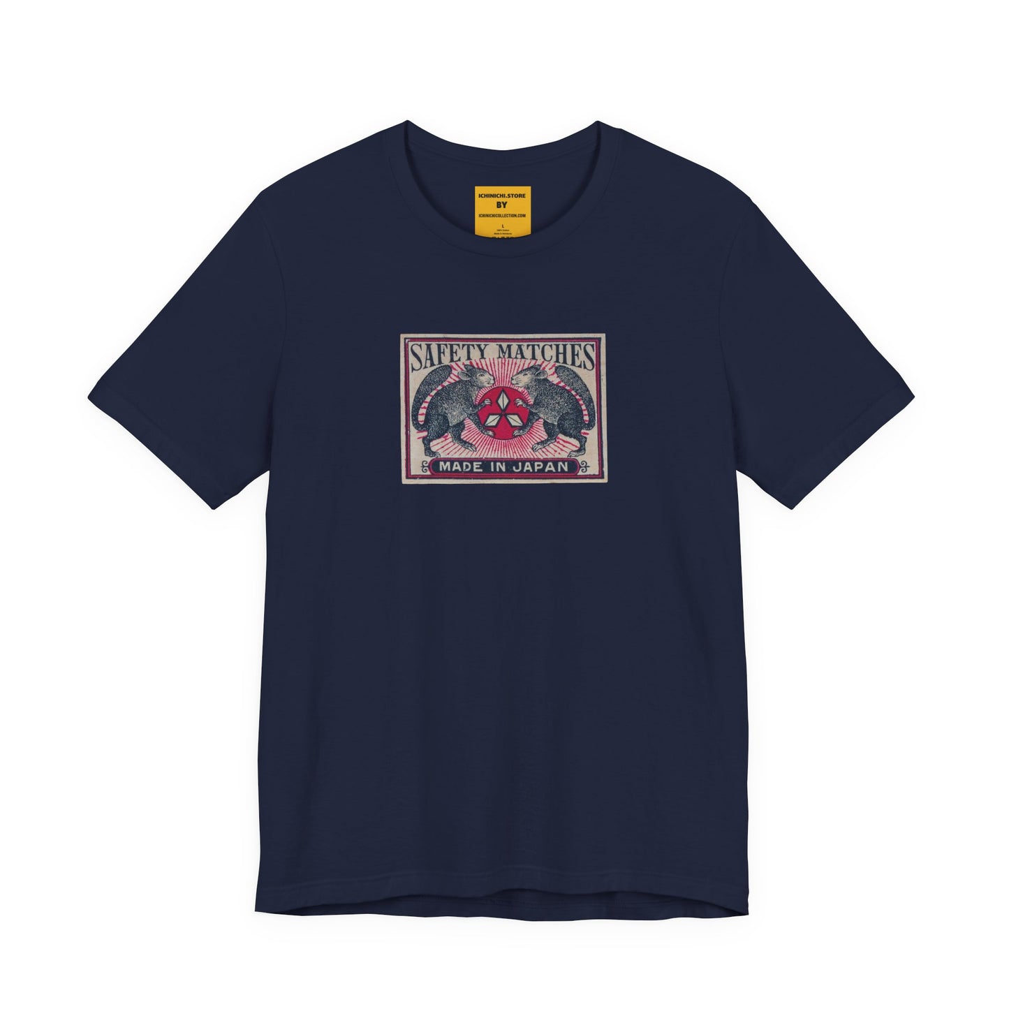 Two Squirrels Three Diamond Vintage Japanese Matchbox Label Unisex Tee