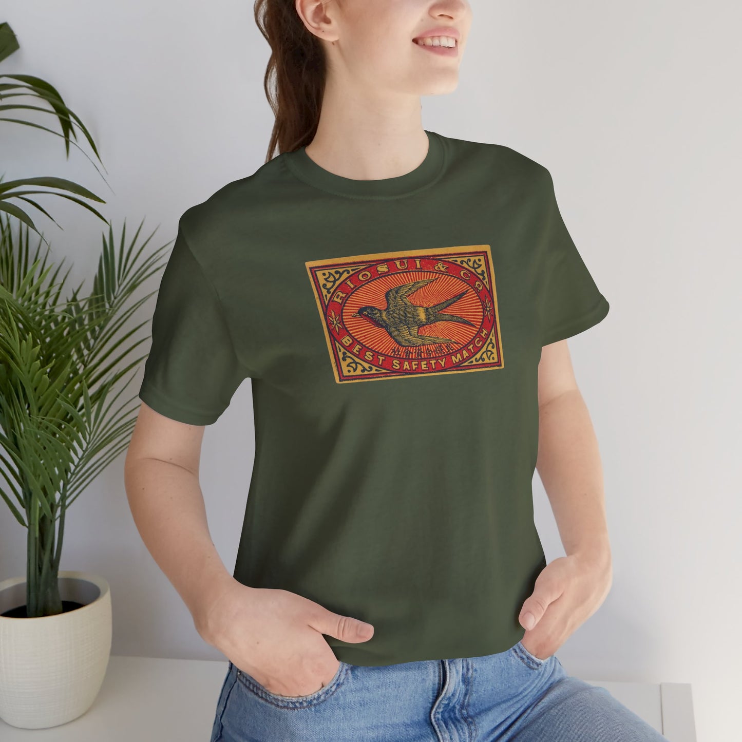 Rio Sui Swallow Vintage Japanese Matchbox Label Tee