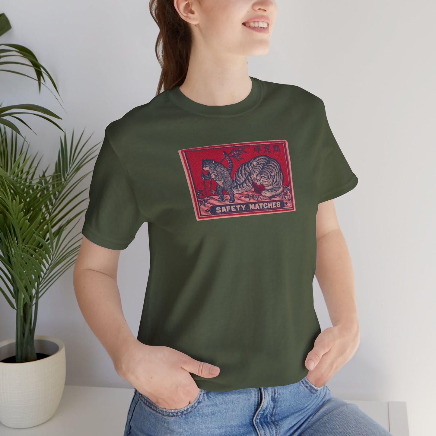 Bear and Tiger Vintage Japanese Matchbox Label Tee