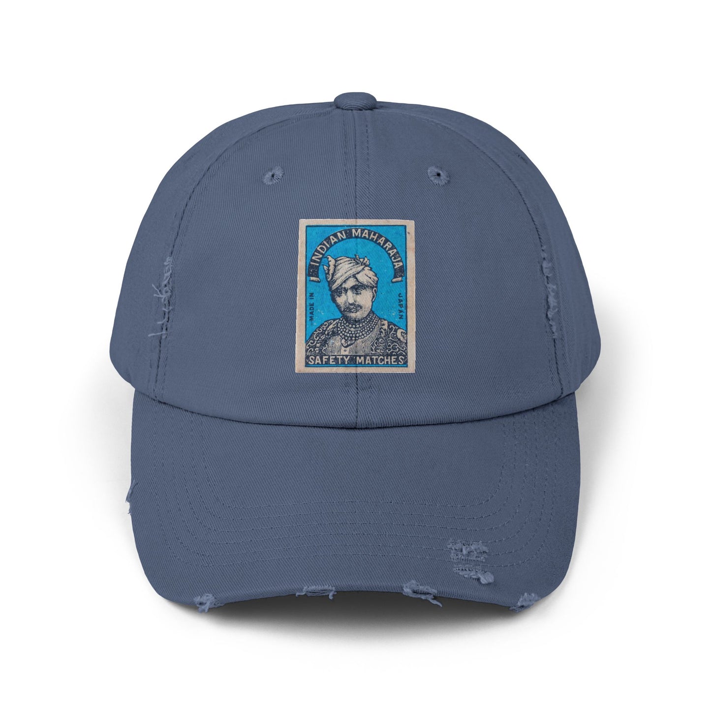 Maharaja in Blue Vintage Matchbox Label Distressed Cap