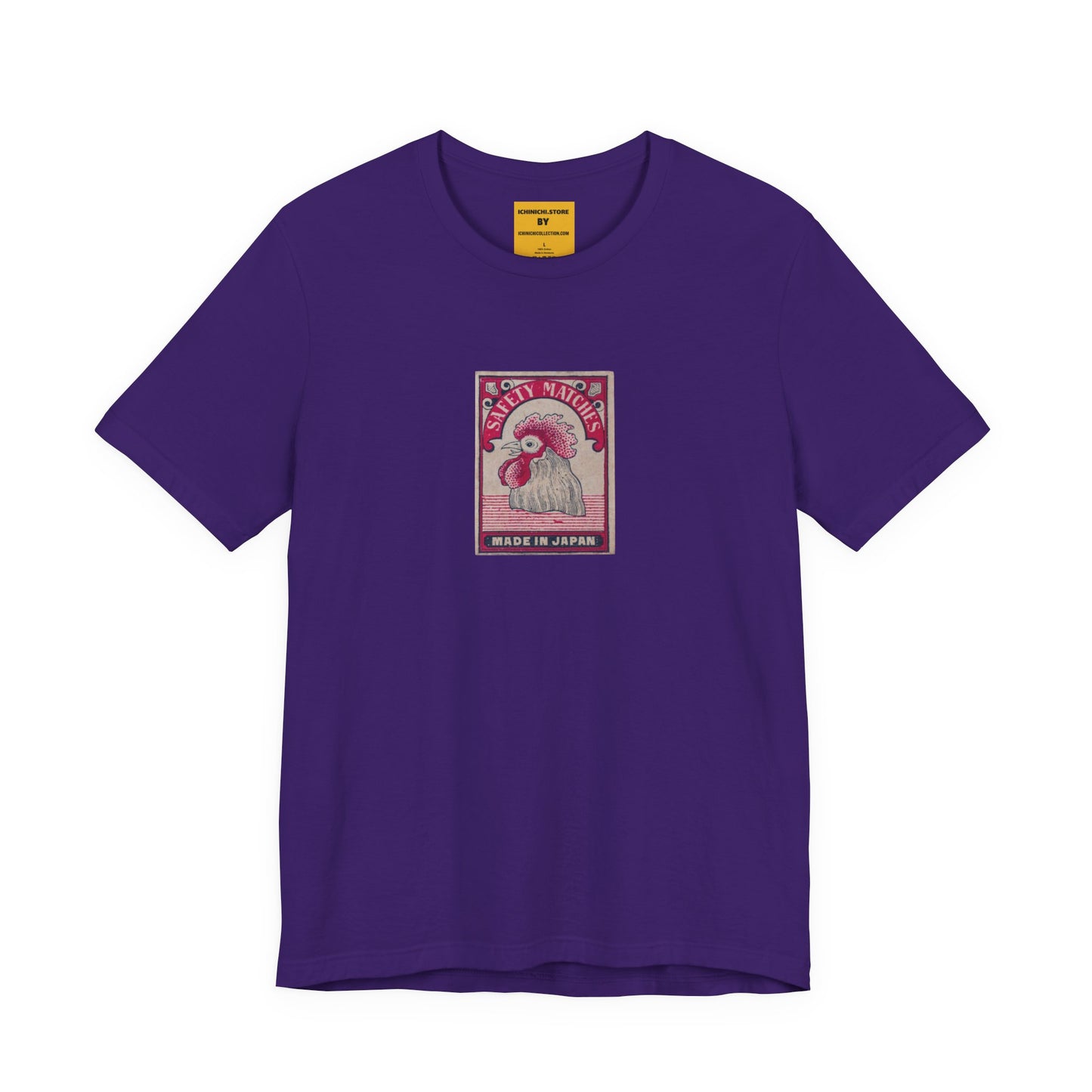 Rooster Head Safety Matches Vintage Japanese Matchbox Label Unisex Tee