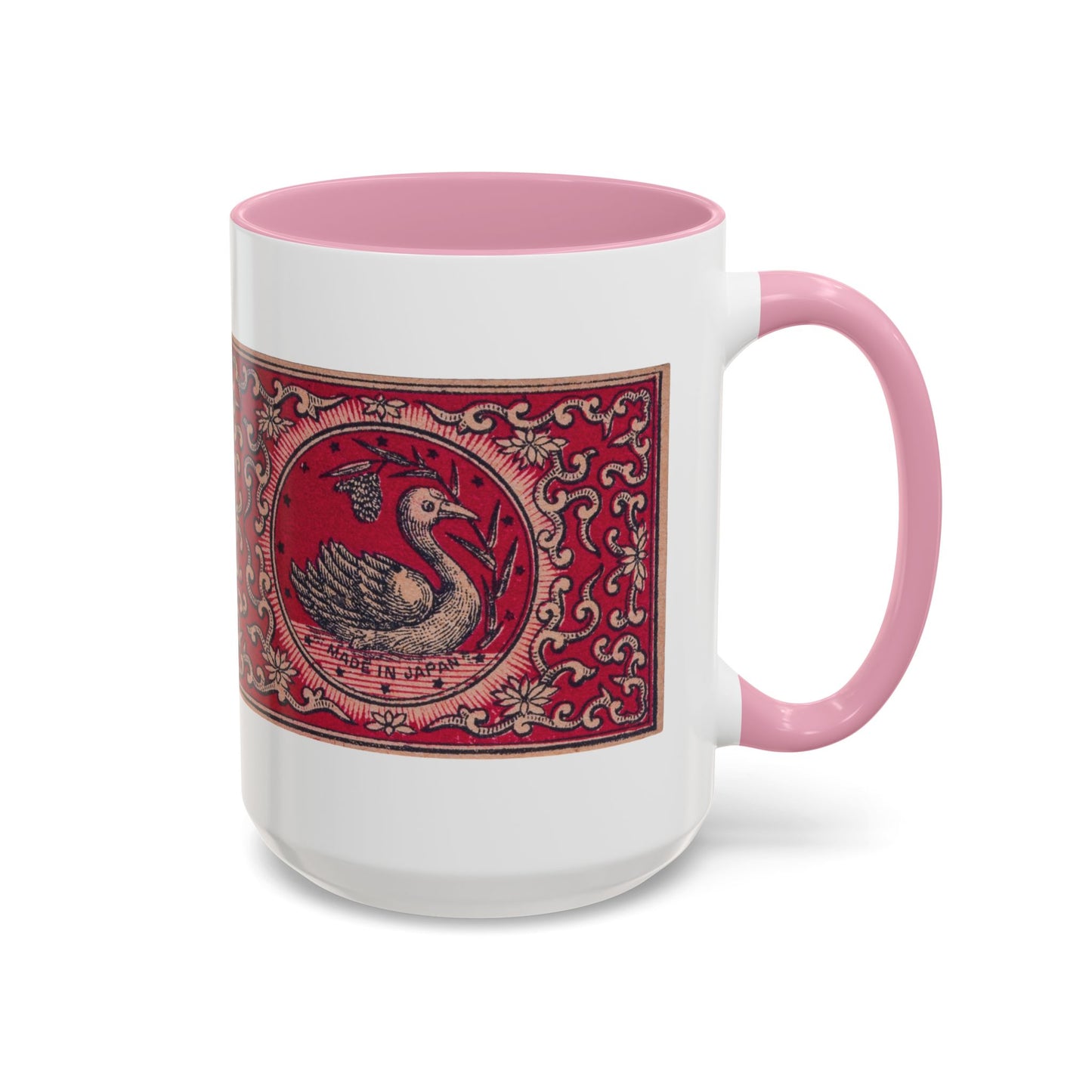 Swan Trade Mark Vintage Japanese Matchbox Label Two-Tone Ceramic Mug Meiji Era Archive