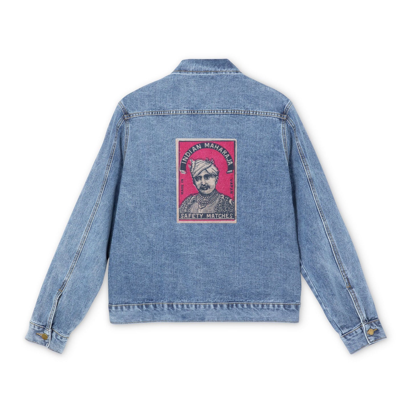 Maharaja in Pink Vintage Japanese Matchbox Label Denim Jacket