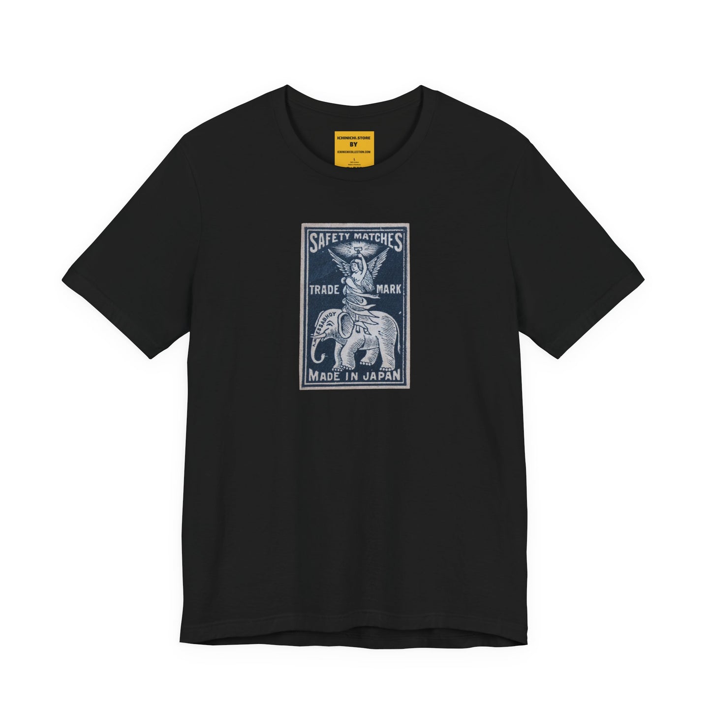 Angel and Elephant Vintage Japanese Matchbox Label Unisex Tee