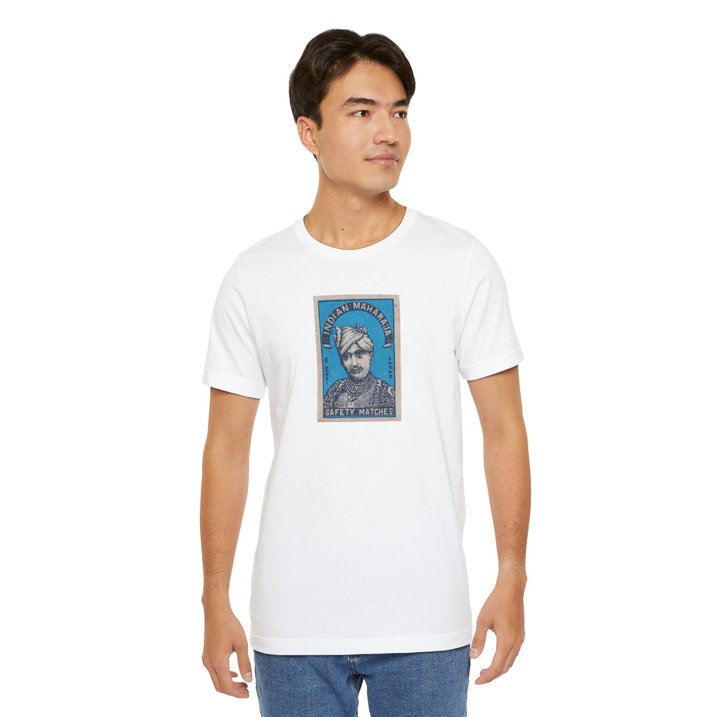 Maharaja in Blue Vintage Japanese Matchbox Label Unisex Tee