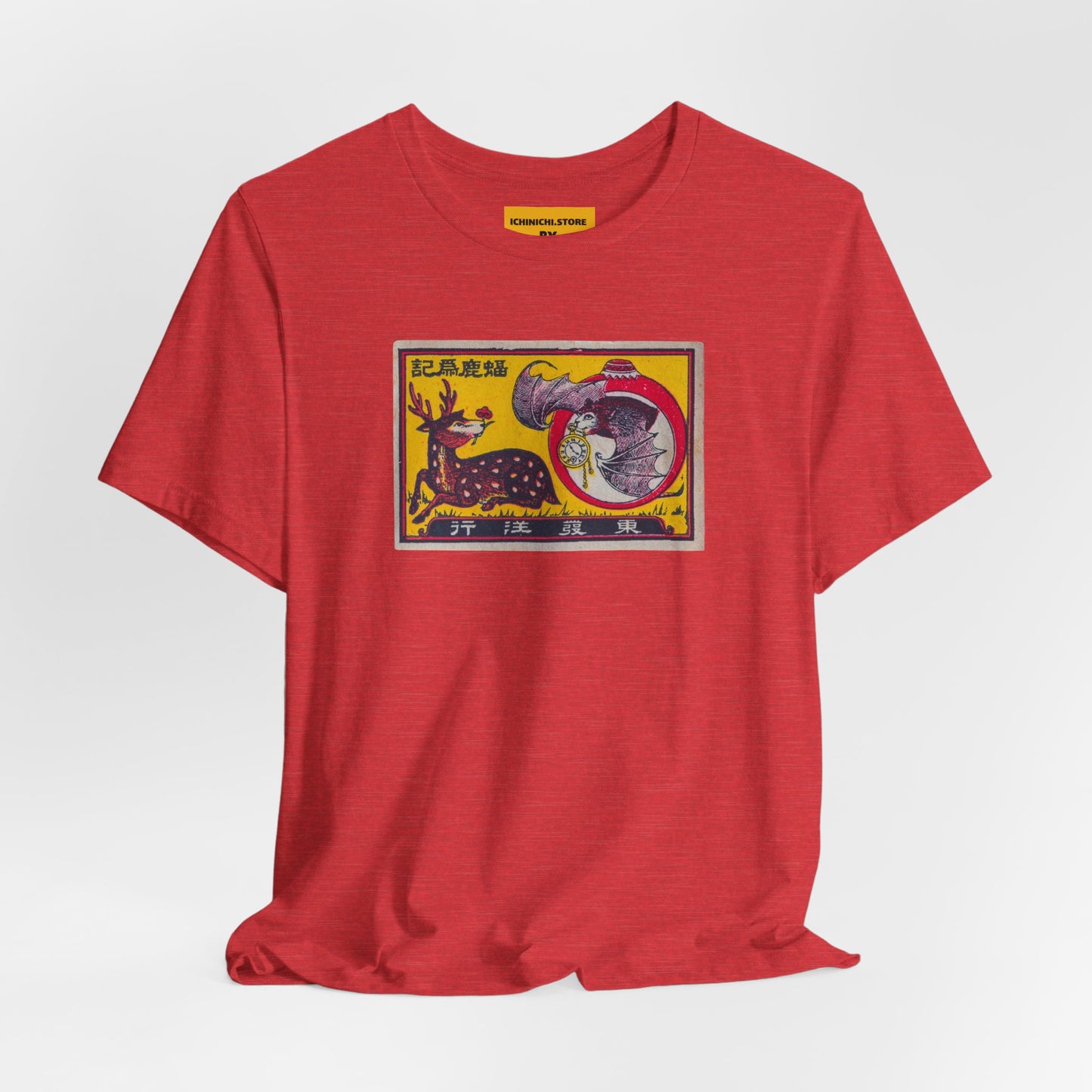 Bat and Deer Vintage Japanese Matchbox Label Tee