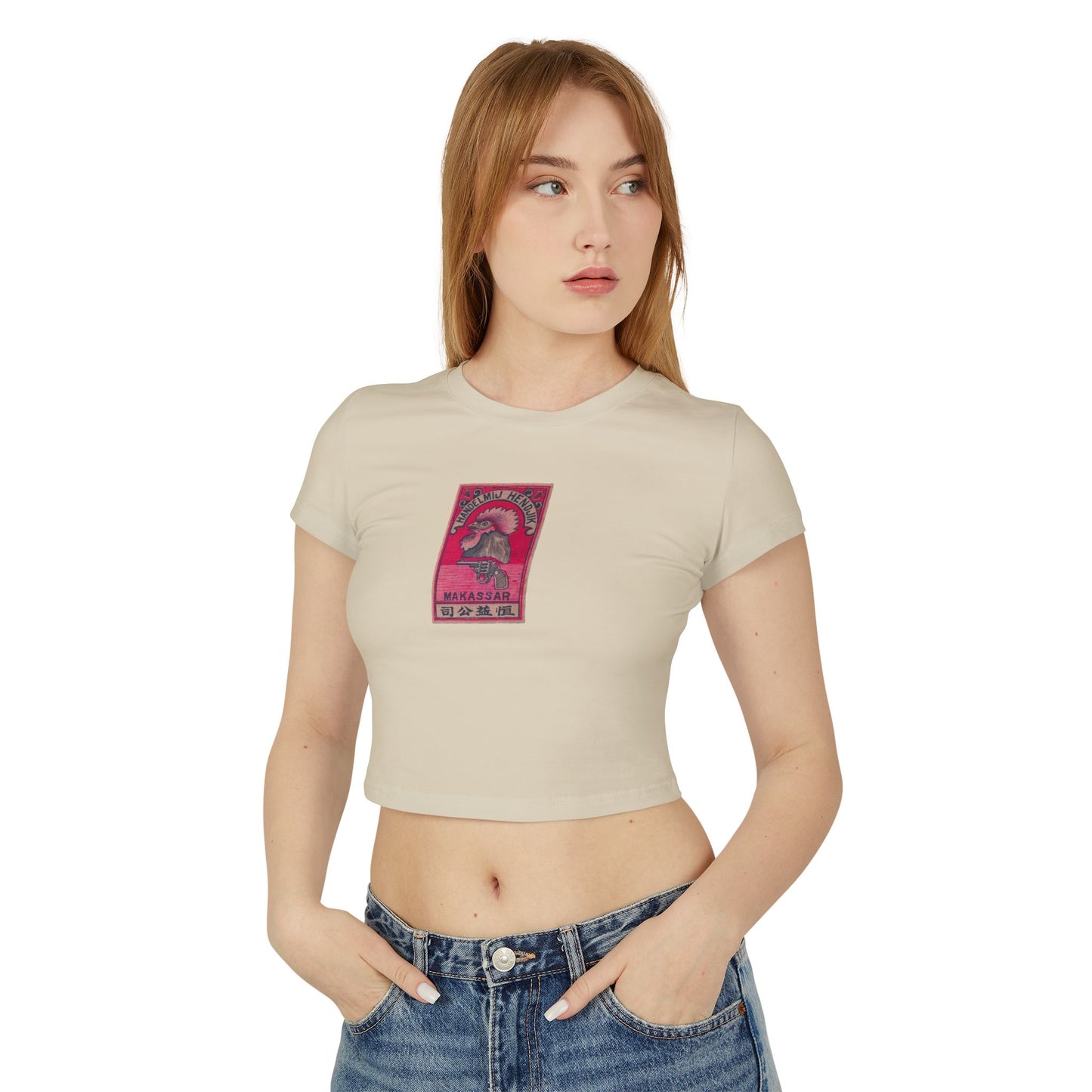 Handelmij Hendrik Makassar ,Vintage Japanese Matchbox Label Women's Crop Tee | Dutch East Indies Archive