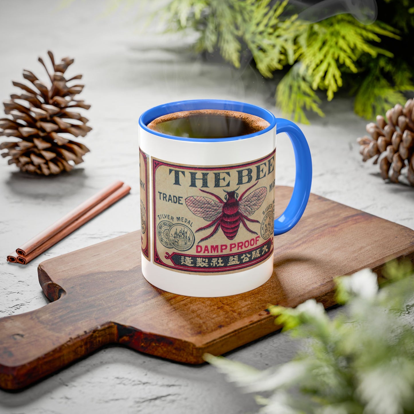 The Bee Trade Mark | Vintage Japanese Matchbox Label Mug