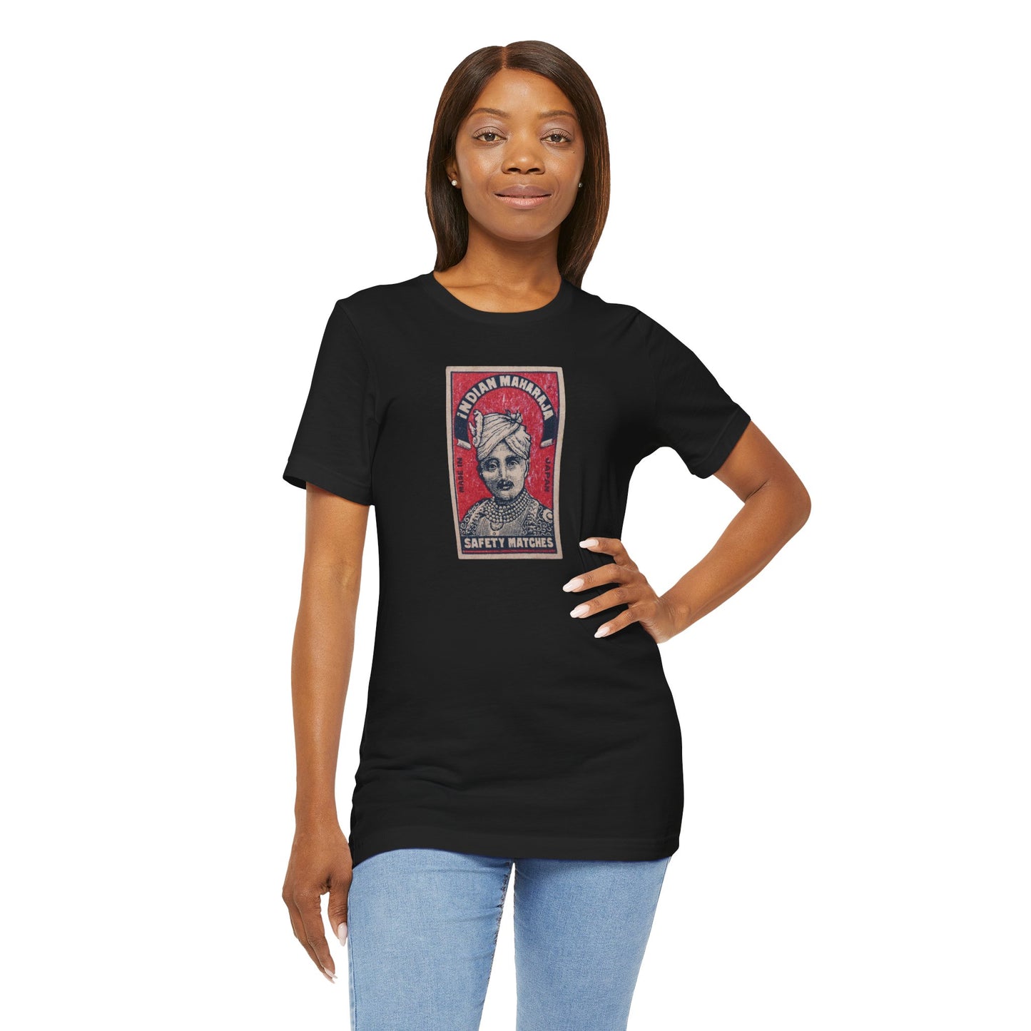 Maharaja in Red Vintage Matchbox Label Unisex Tee