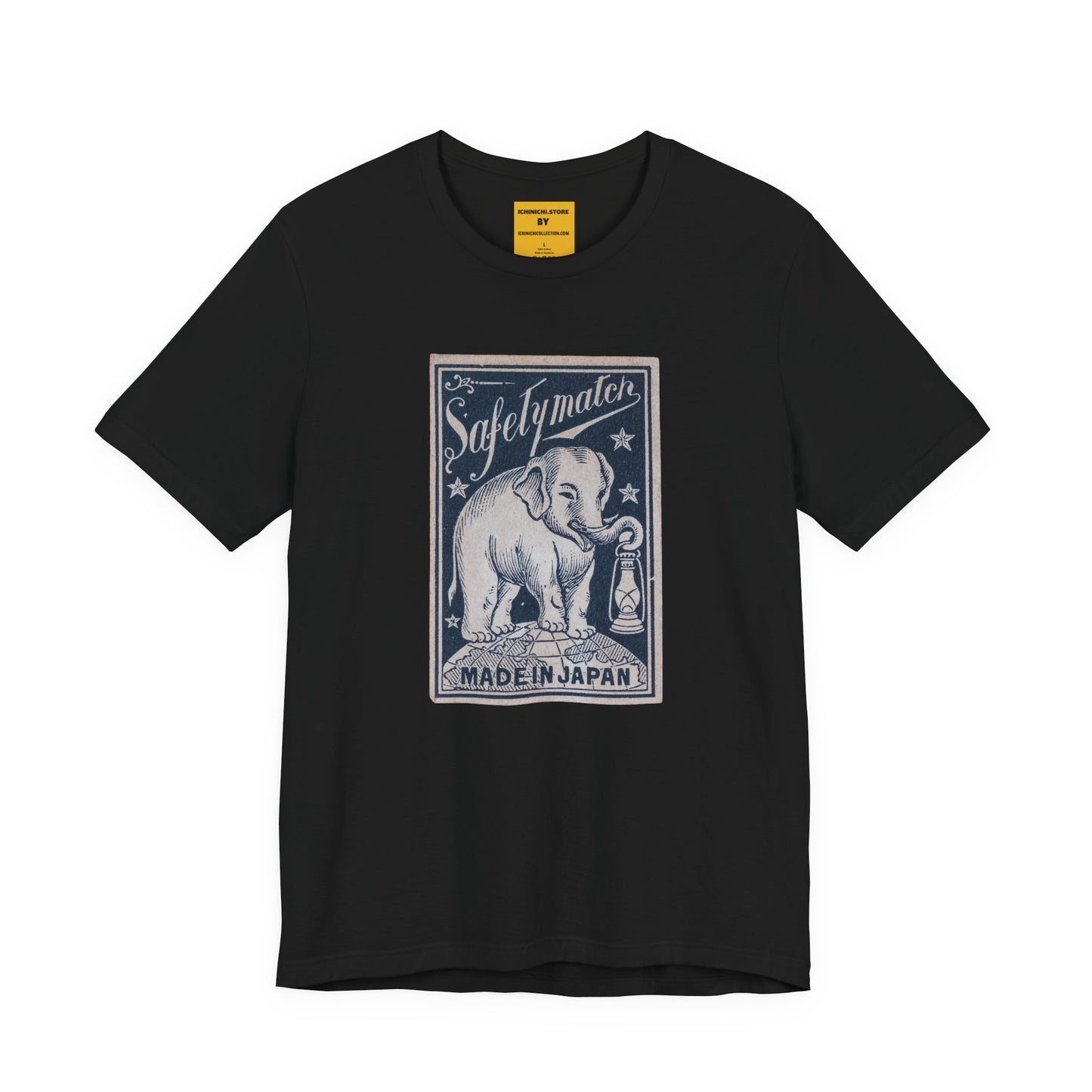 Elephant and Lantern Vintage Japanese Safety Match Label Unisex Tee