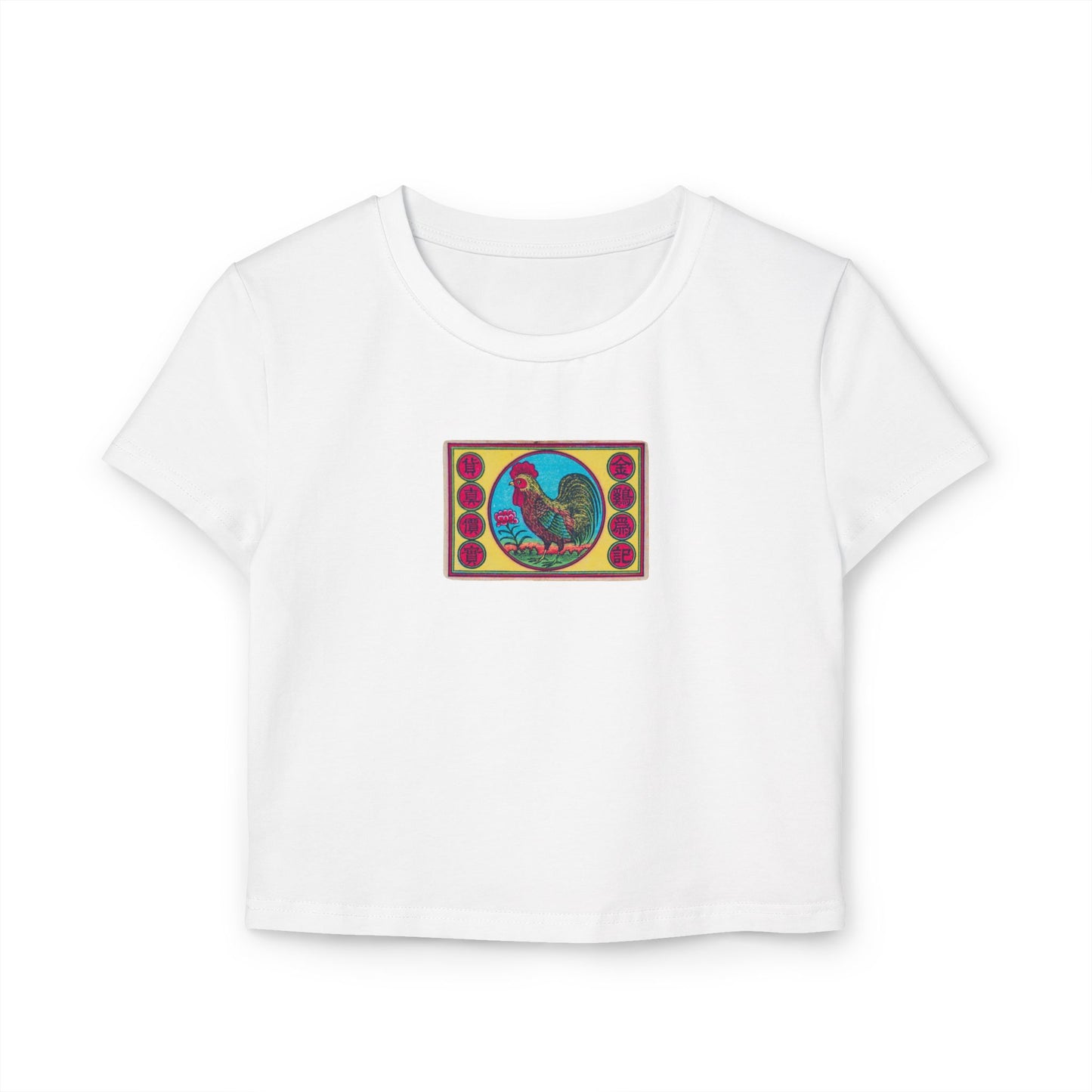 Golden Rooster 金雞宗記 Vintage Chinese-Japanese Matchbox Label Women's Crop Tee | Meiji Era Archive