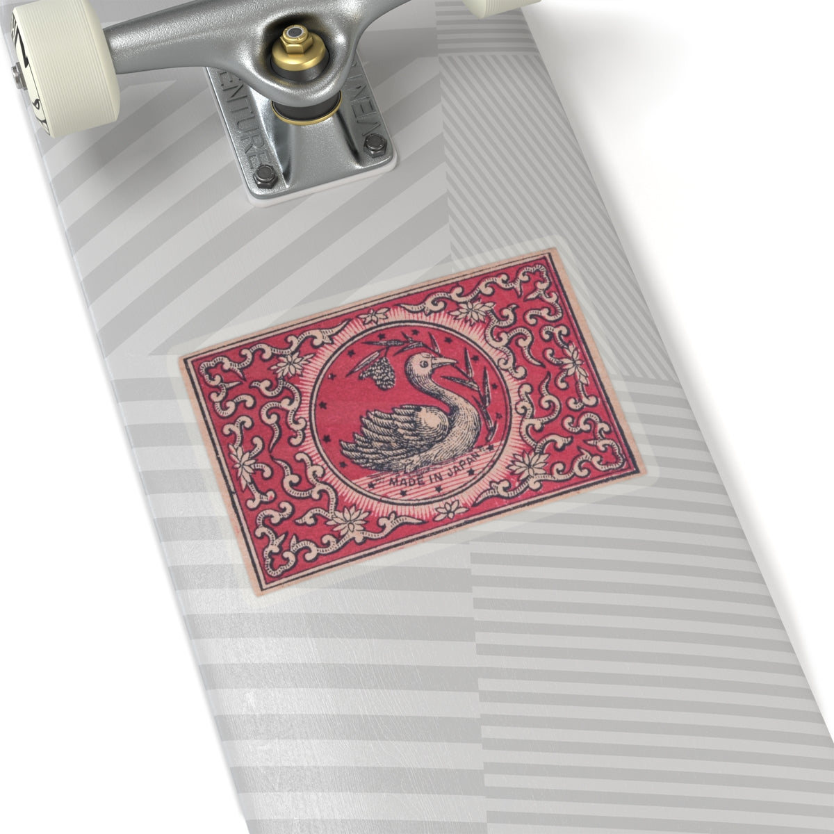 The Swan , Vintage Japanese Matchbox Label Vinyl Sticker | Meiji Era Ornamental Archive