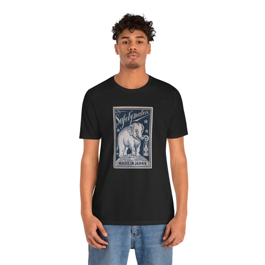 Elephant and Lantern Vintage Japanese Safety Match Label Unisex Tee