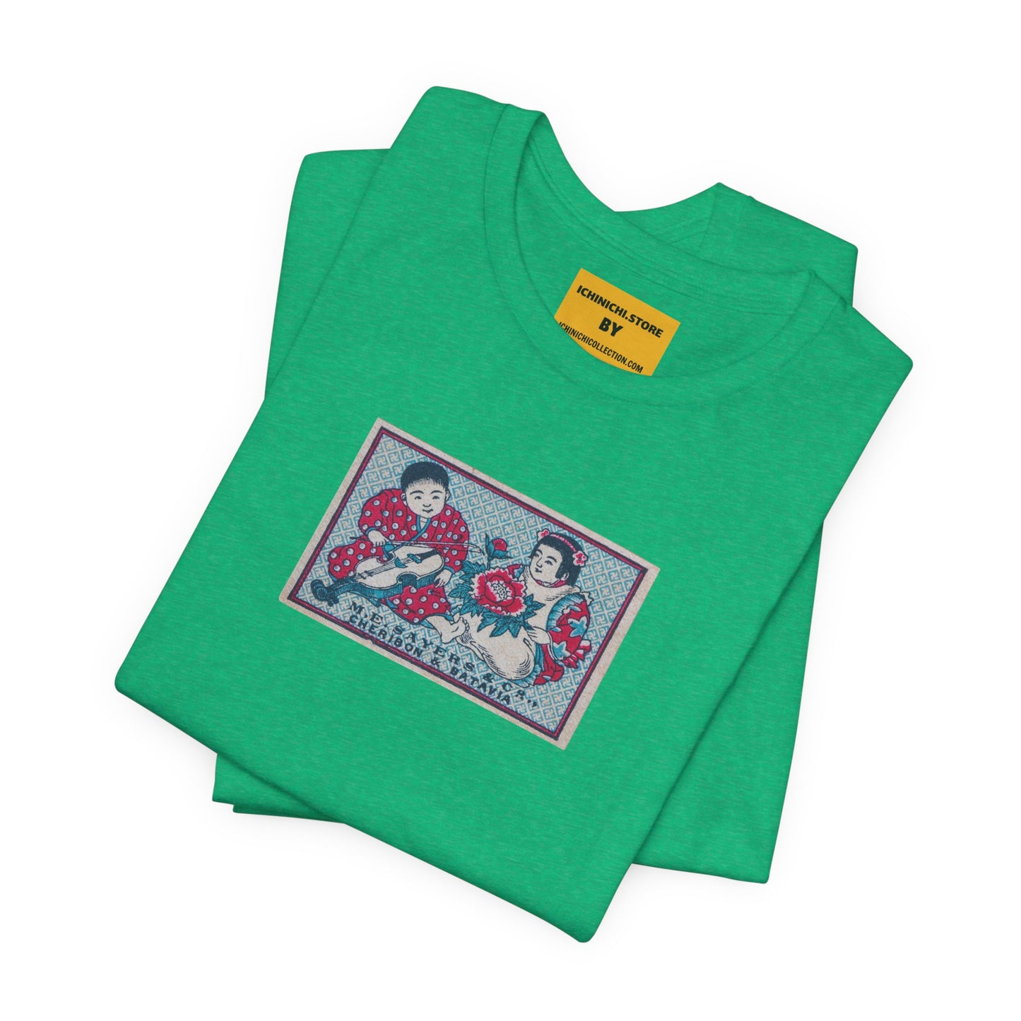 Sayers Children and Peony Vintage Japanese Matchbox Label Unisex Tee