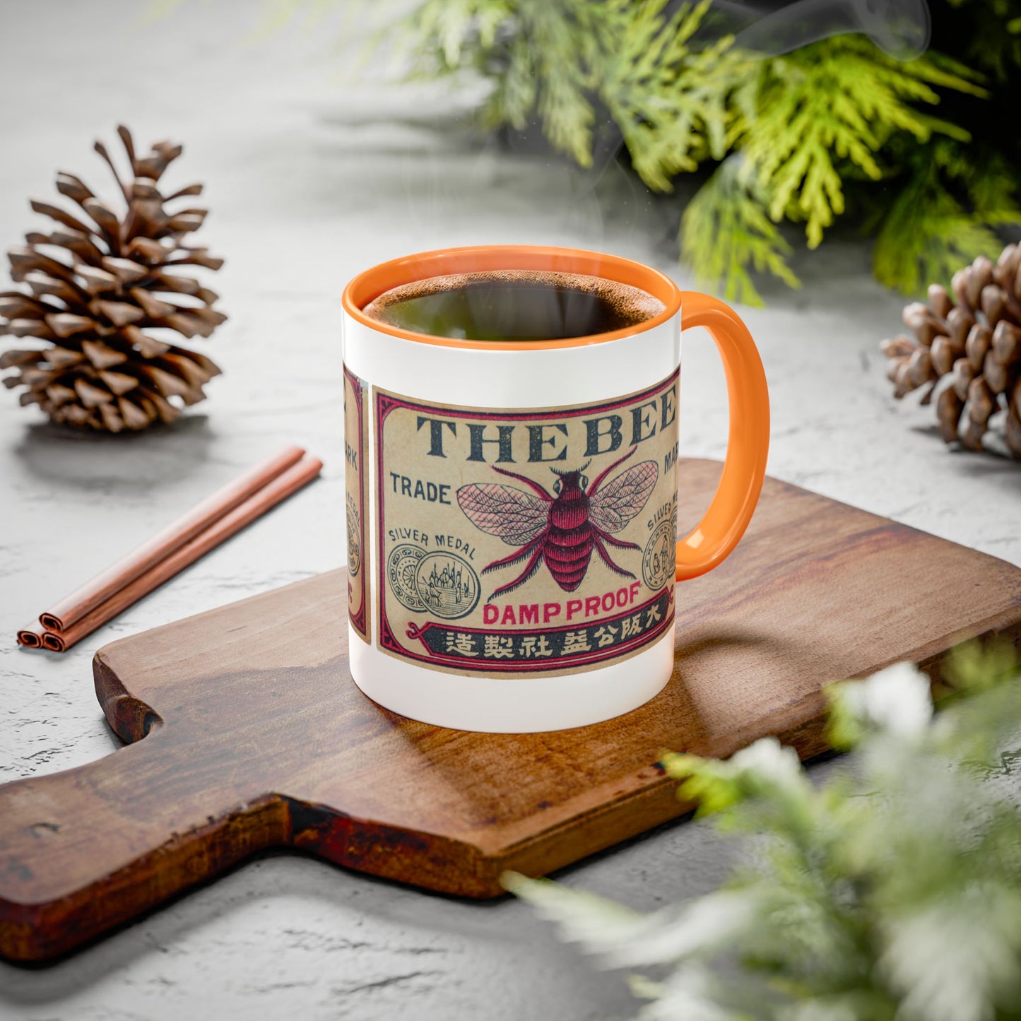 The Bee Trade Mark | Vintage Japanese Matchbox Label Mug