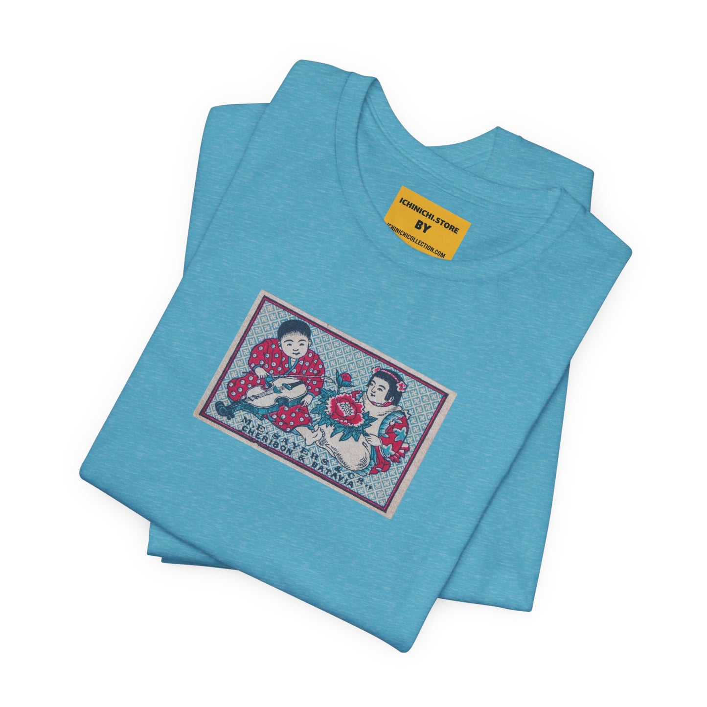 Sayers Children and Peony Vintage Japanese Matchbox Label Unisex Tee