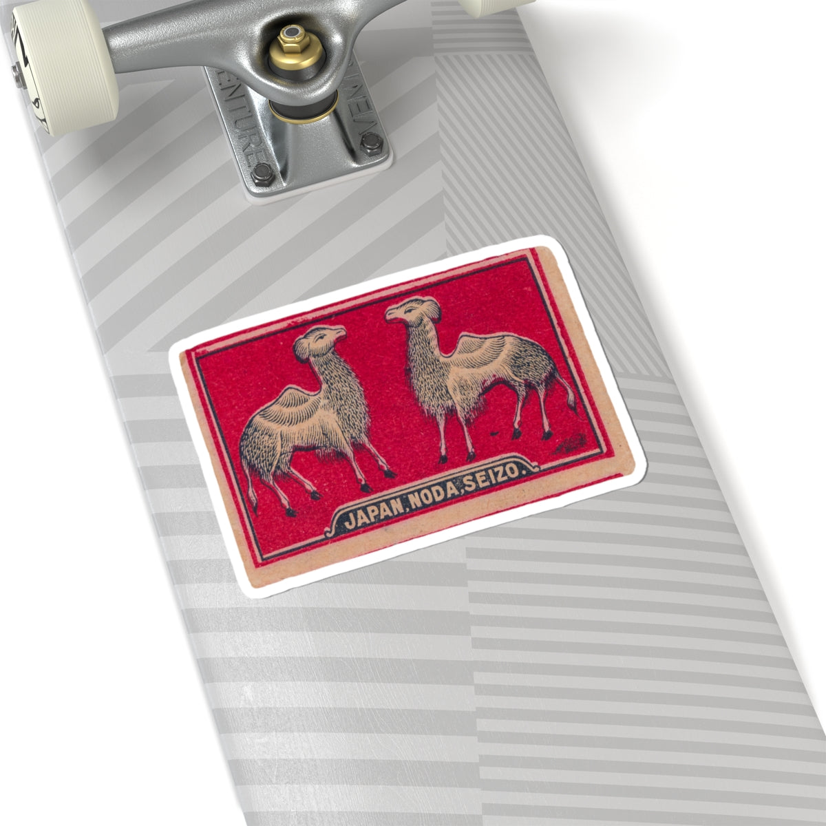 Noda Seizo Twin Camels — Vintage Japanese Matchbox Label Vinyl Sticker | Meiji Era Archive