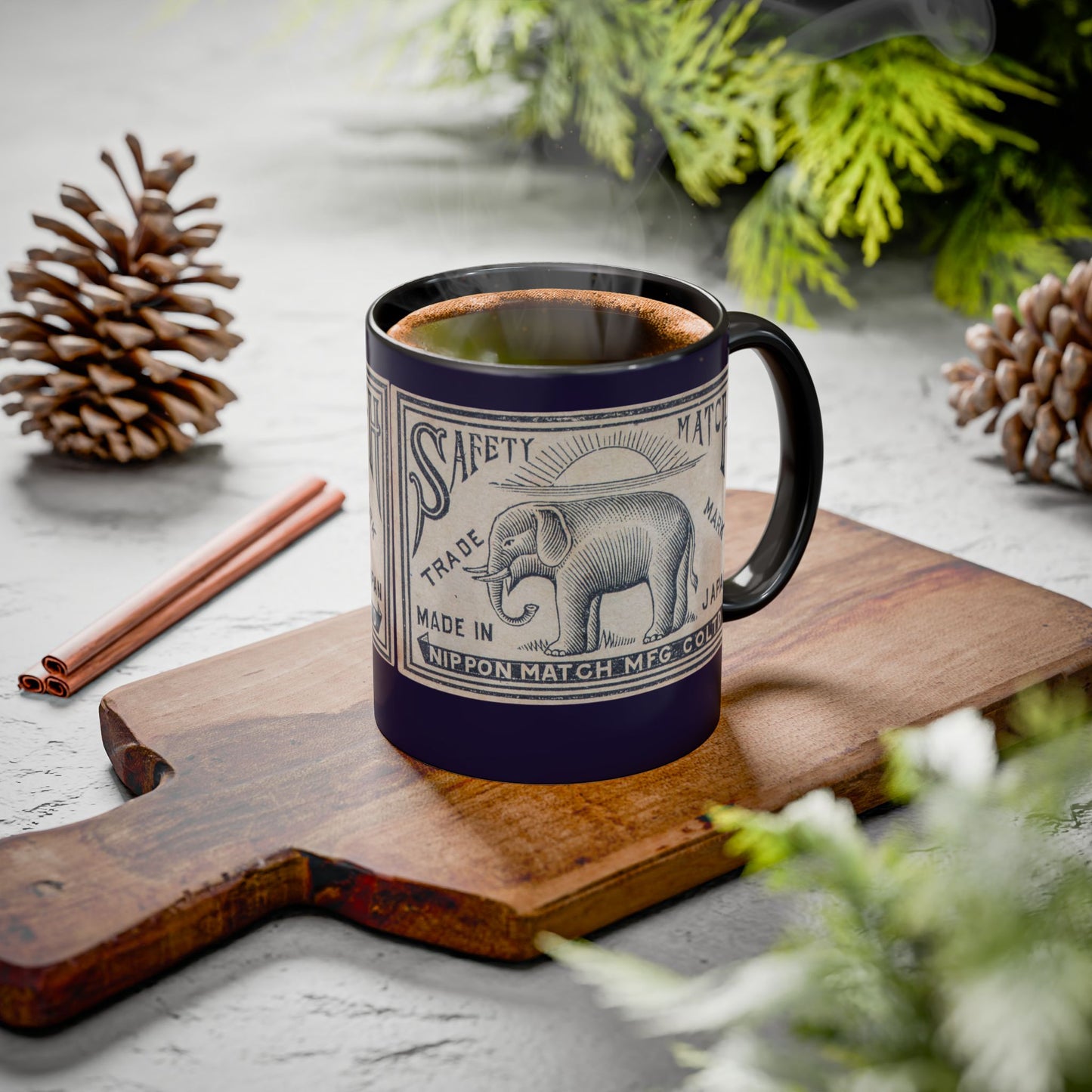 Nippon Match Vintage Elephant Label Mug