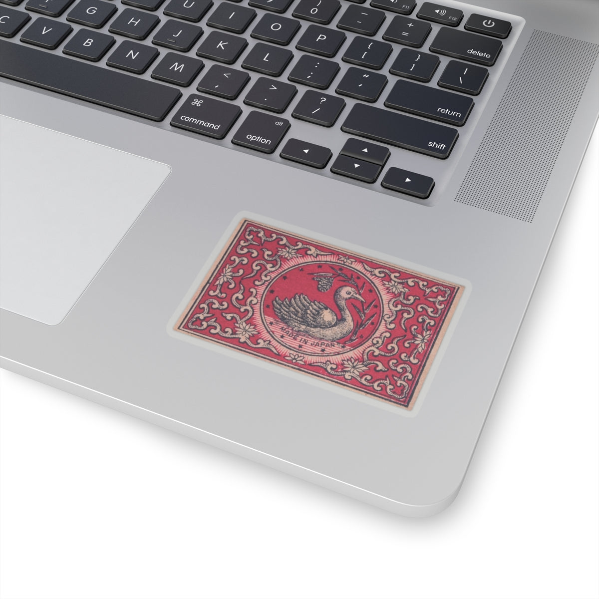 The Swan , Vintage Japanese Matchbox Label Vinyl Sticker | Meiji Era Ornamental Archive