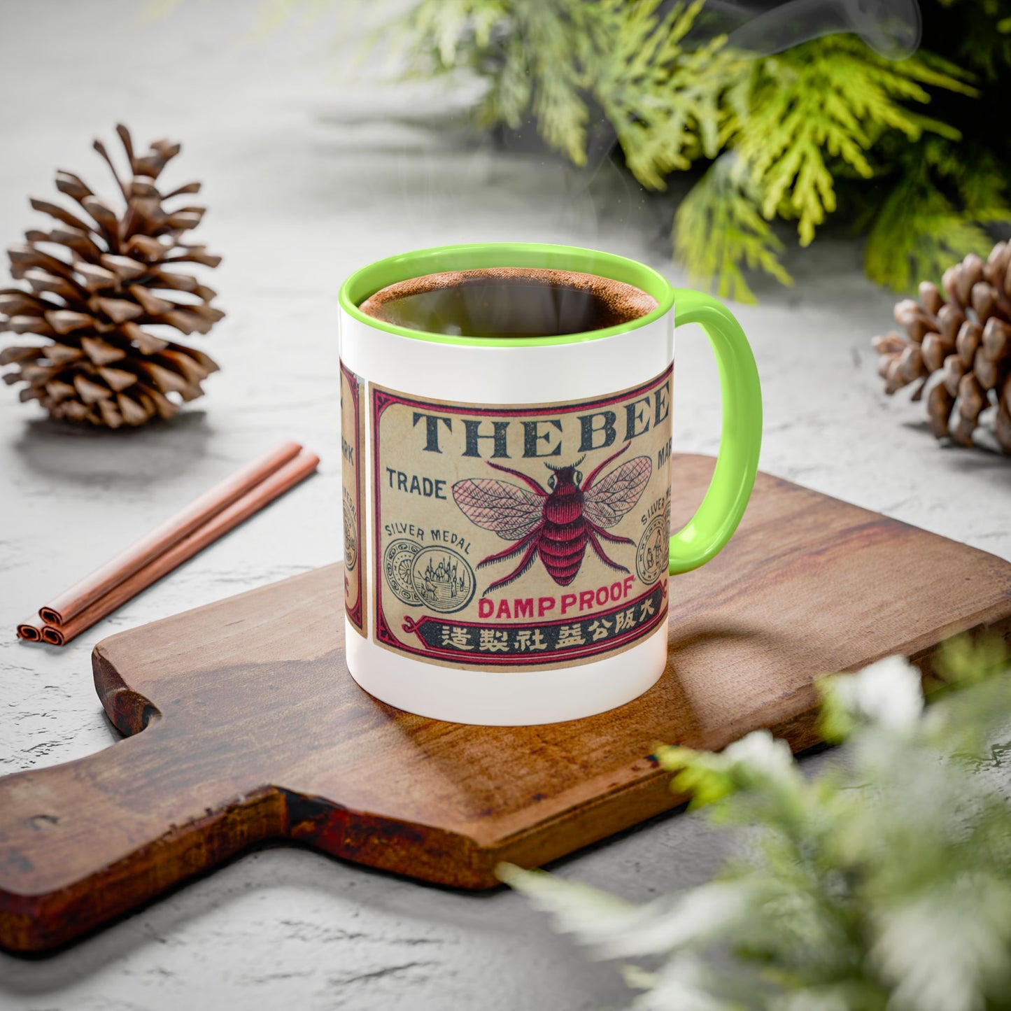 The Bee Trade Mark | Vintage Japanese Matchbox Label Mug