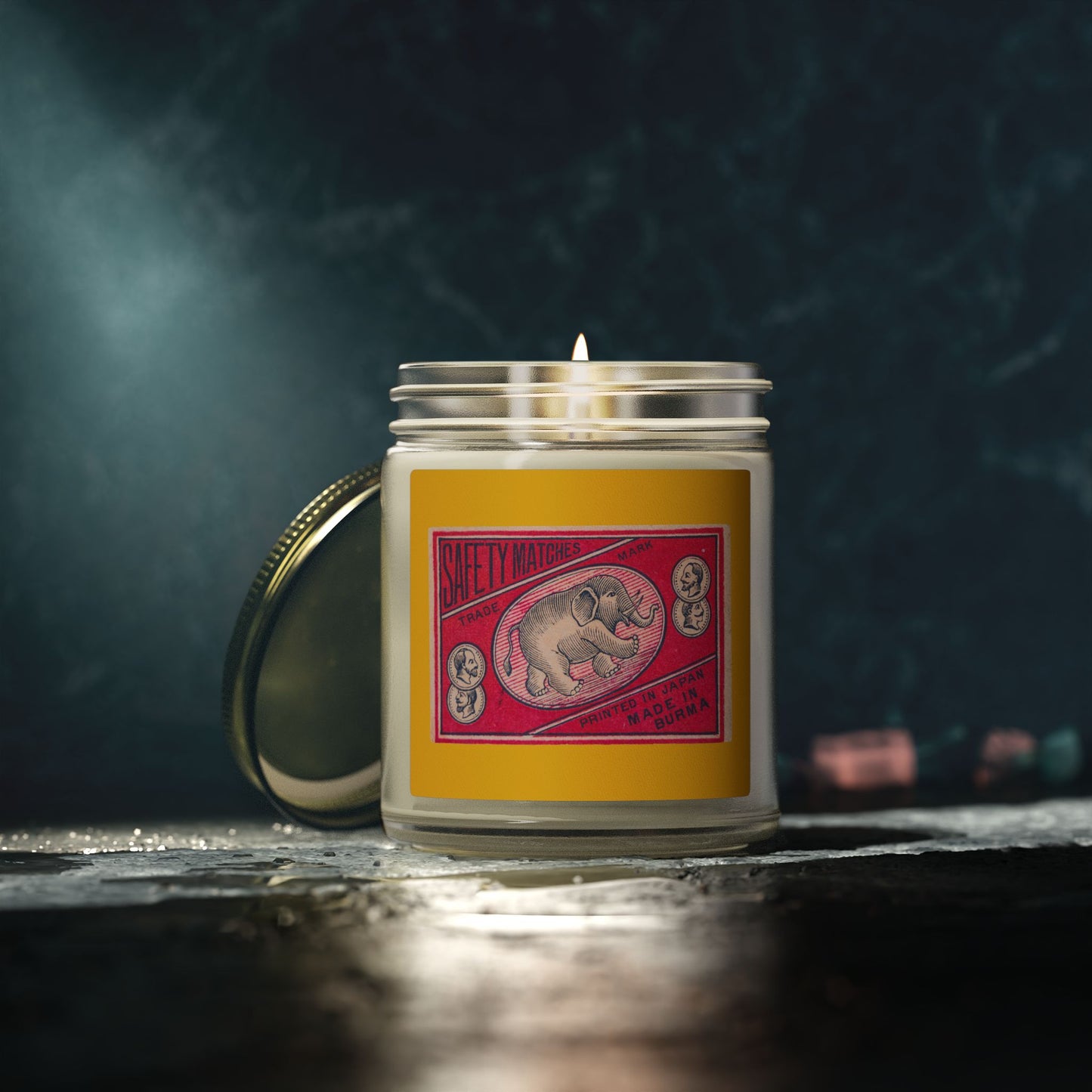 Safety Matches Elephant Burma , Vintage Japanese Matchbox Label Scented Candle | Meiji Era Archive