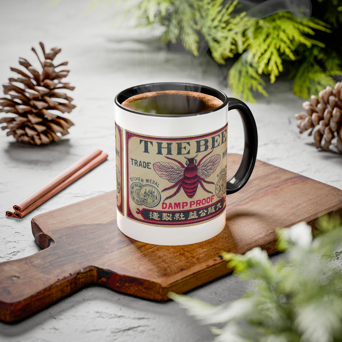 The Bee Trade Mark | Vintage Japanese Matchbox Label Mug
