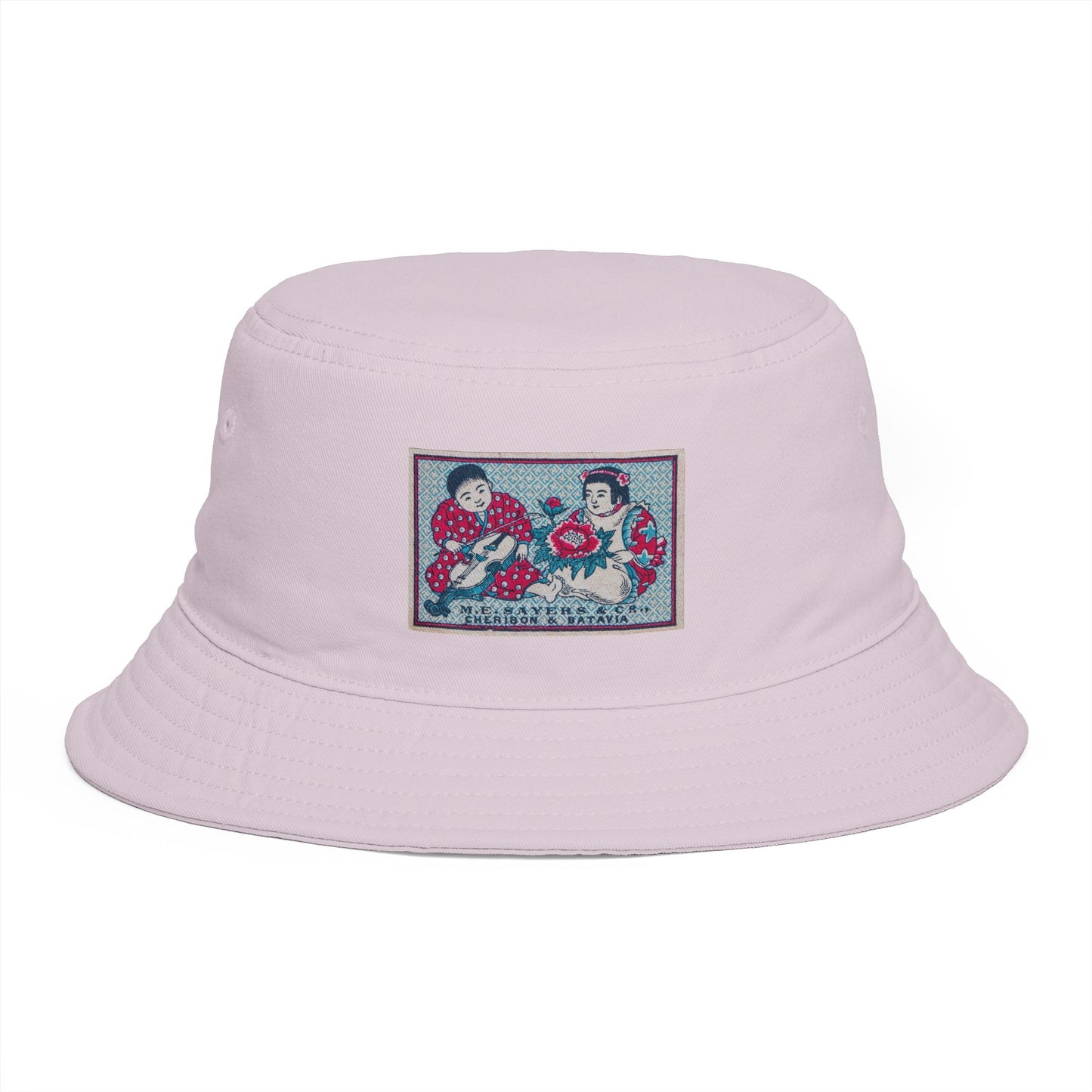 Sayers Children and Peony Vintage Matchbox Label Bucket Hat