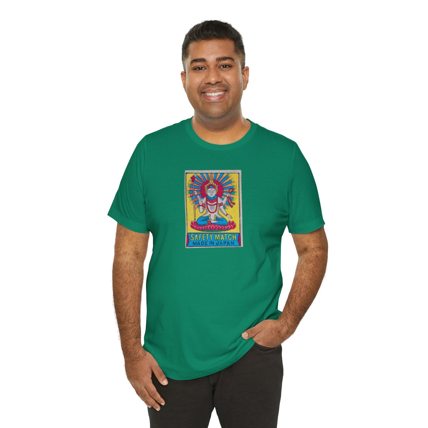 Hindu Deity Safety Match , Vintage Japanese Matchbox Label Unisex Tee | India Export Archive