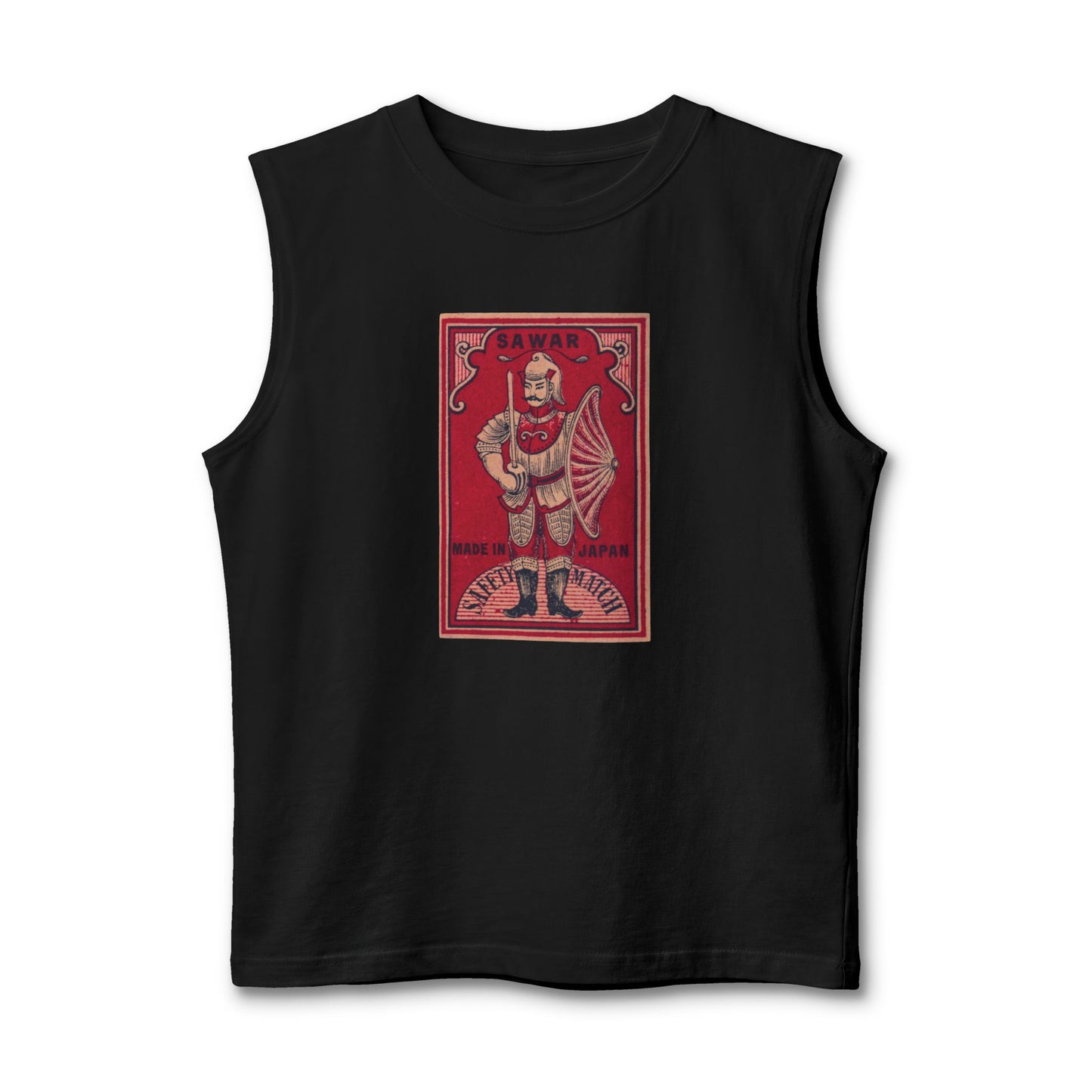 Sawar Warrior Vintage Japanese Matchbox Label Muscle Tank