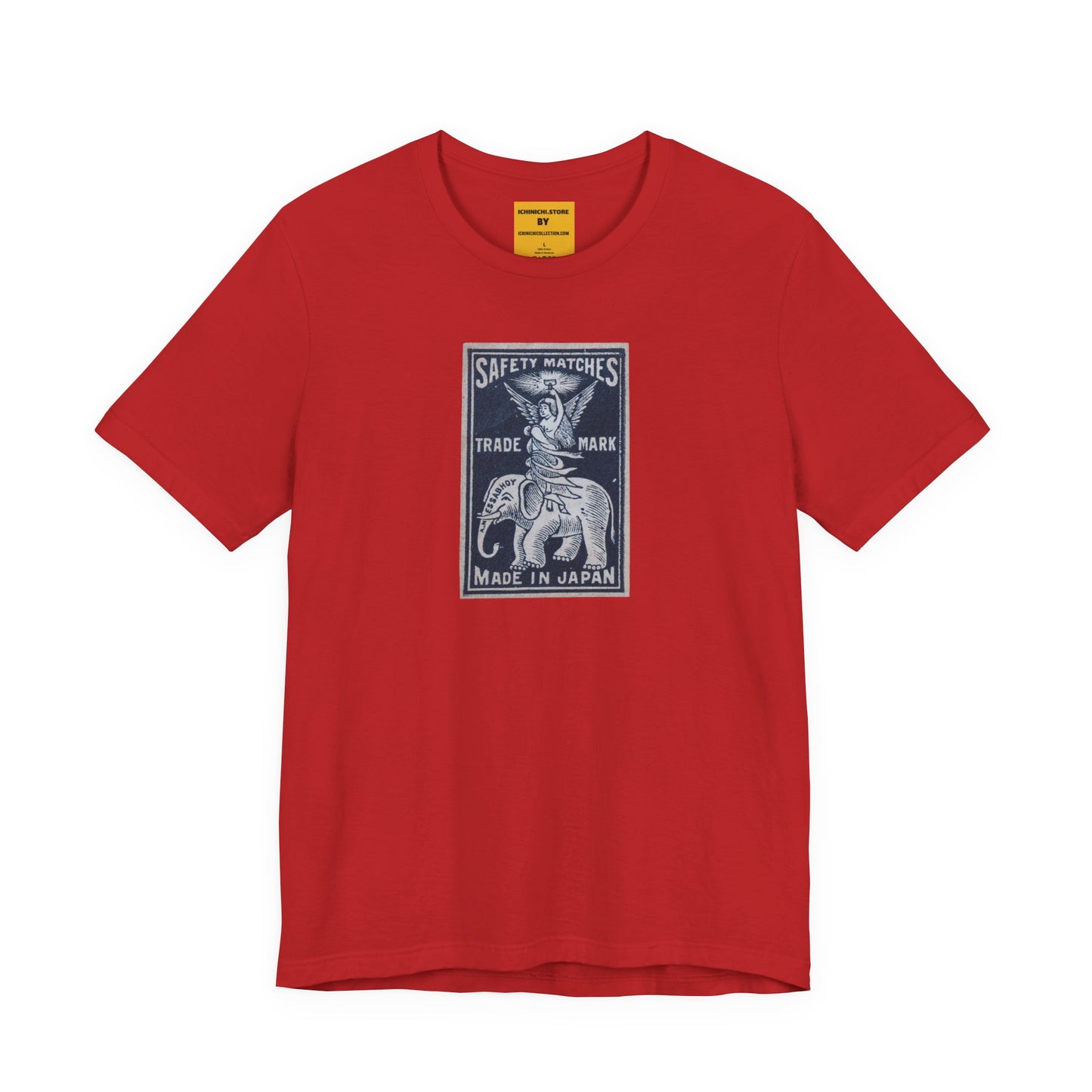Angel and Elephant Vintage Japanese Matchbox Label Unisex Tee