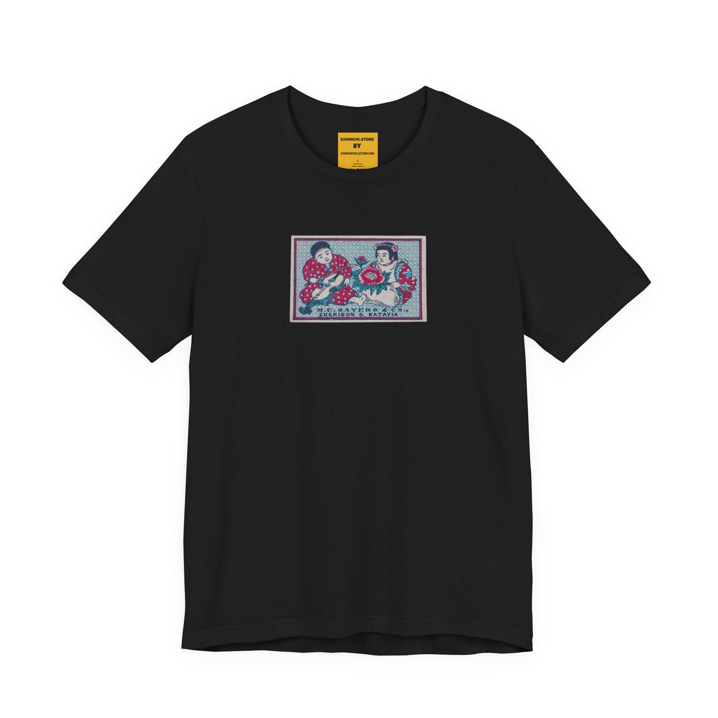 Sayers Children and Peony Vintage Japanese Matchbox Label Unisex Tee