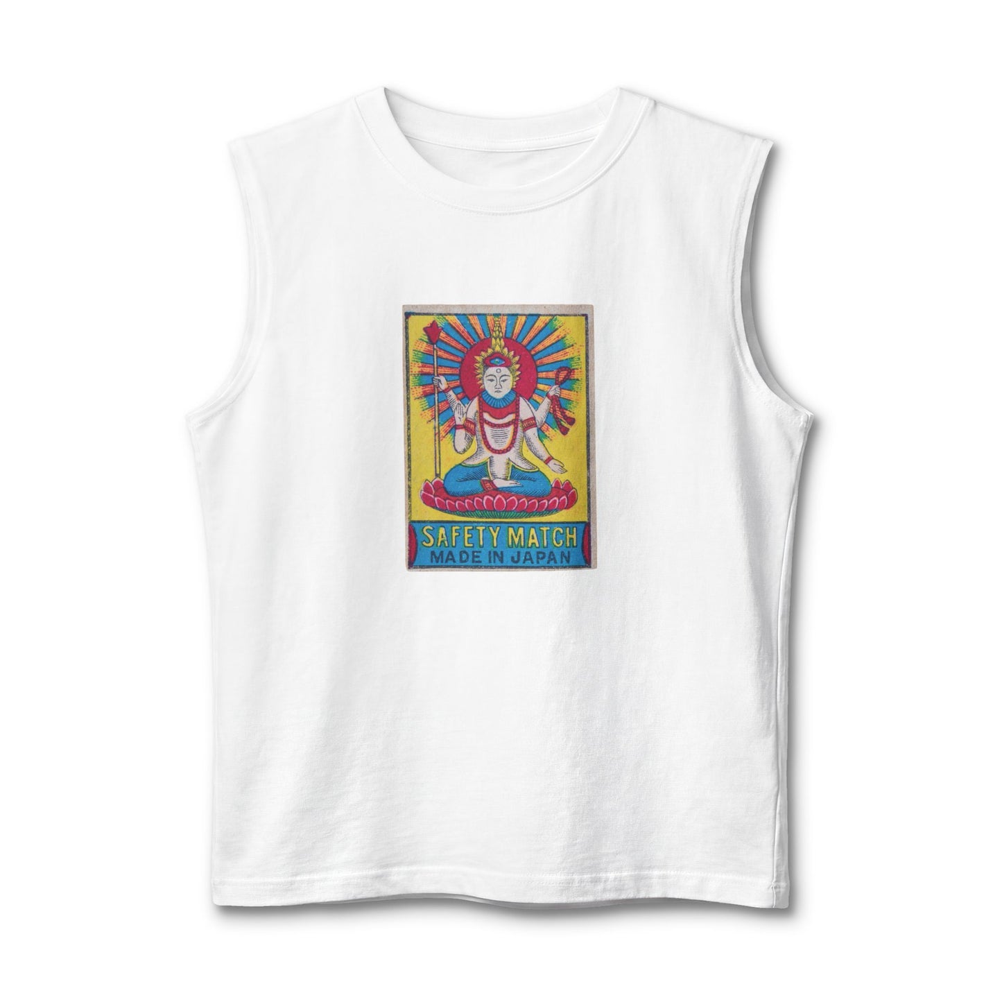 Vishnu Deity Vintage Japanese Matchbox Label Muscle Tank