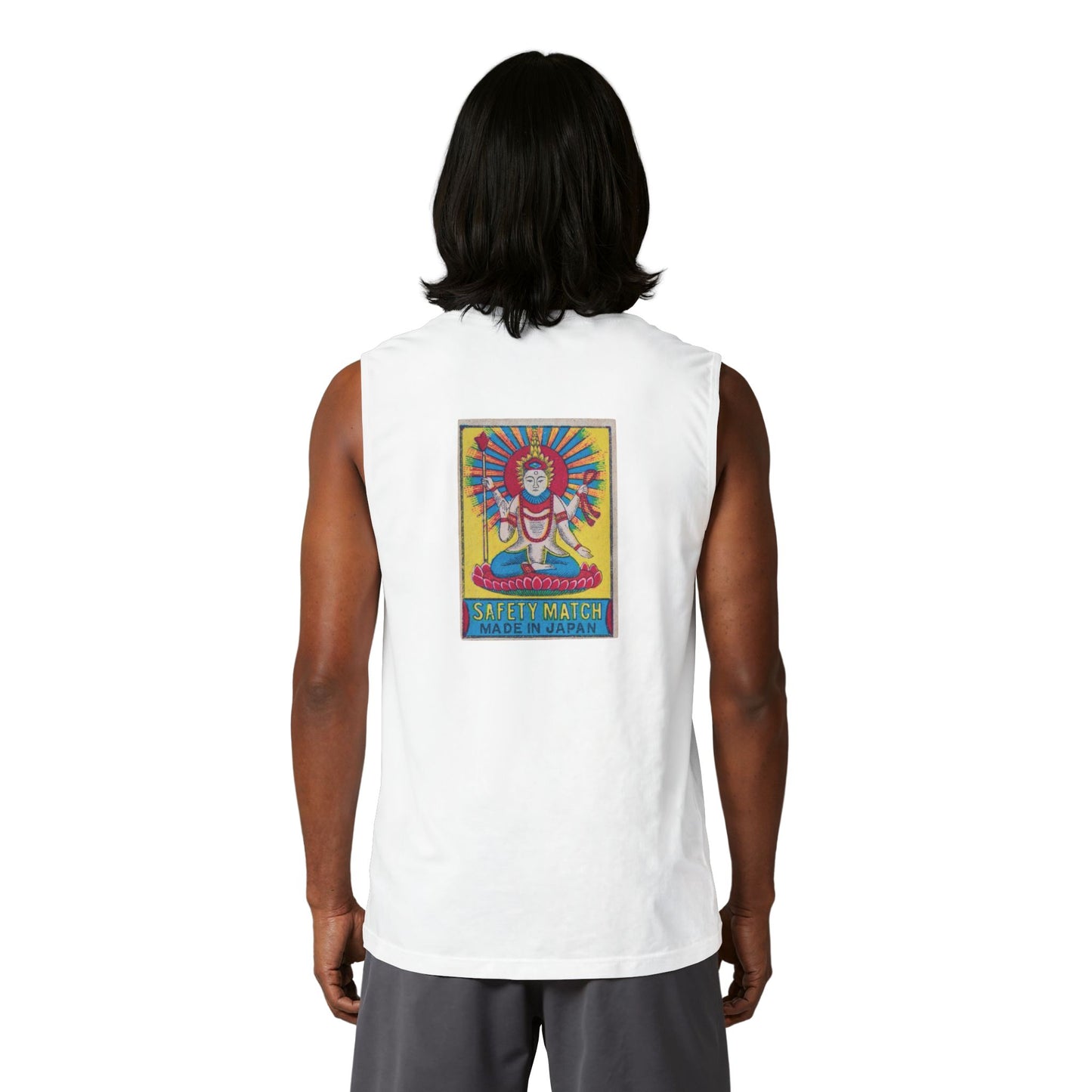 Vishnu Deity Vintage Japanese Matchbox Label Muscle Tank