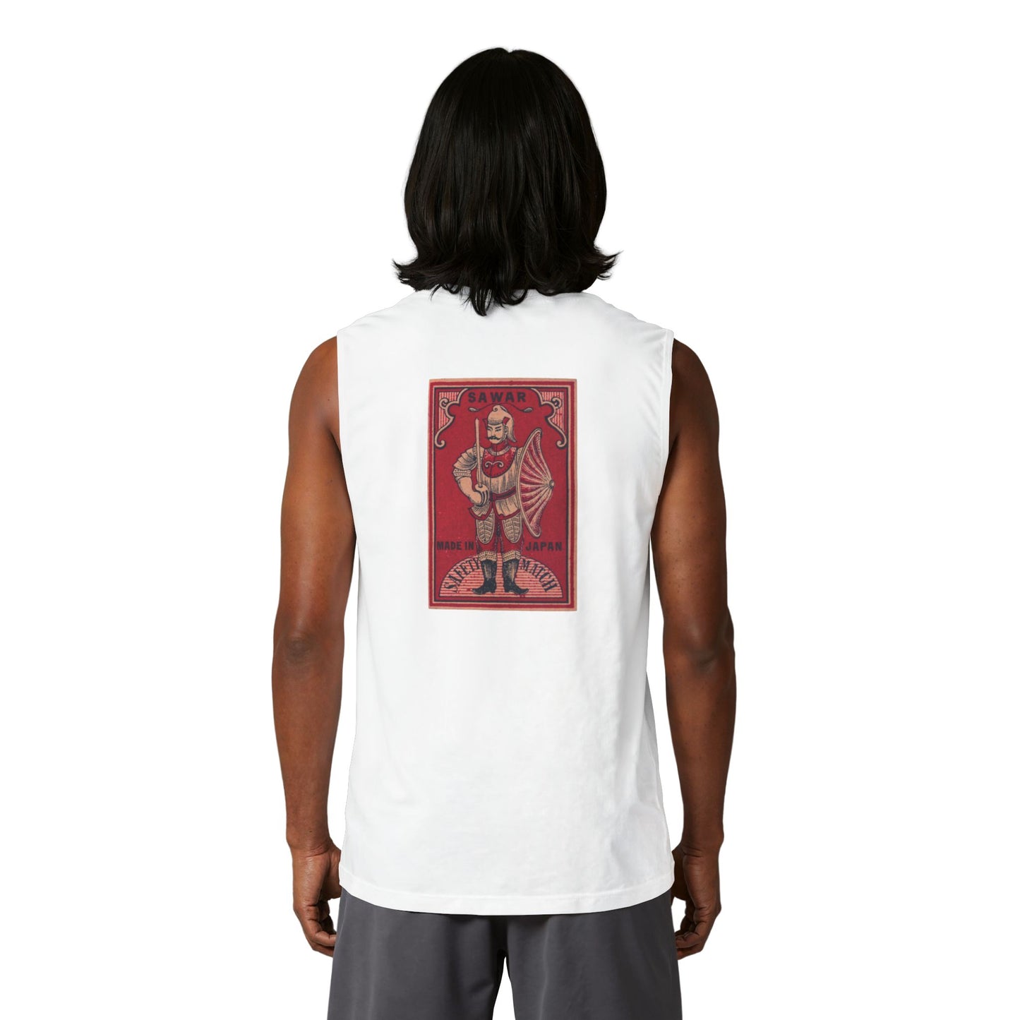 Sawar Warrior Vintage Japanese Matchbox Label Muscle Tank