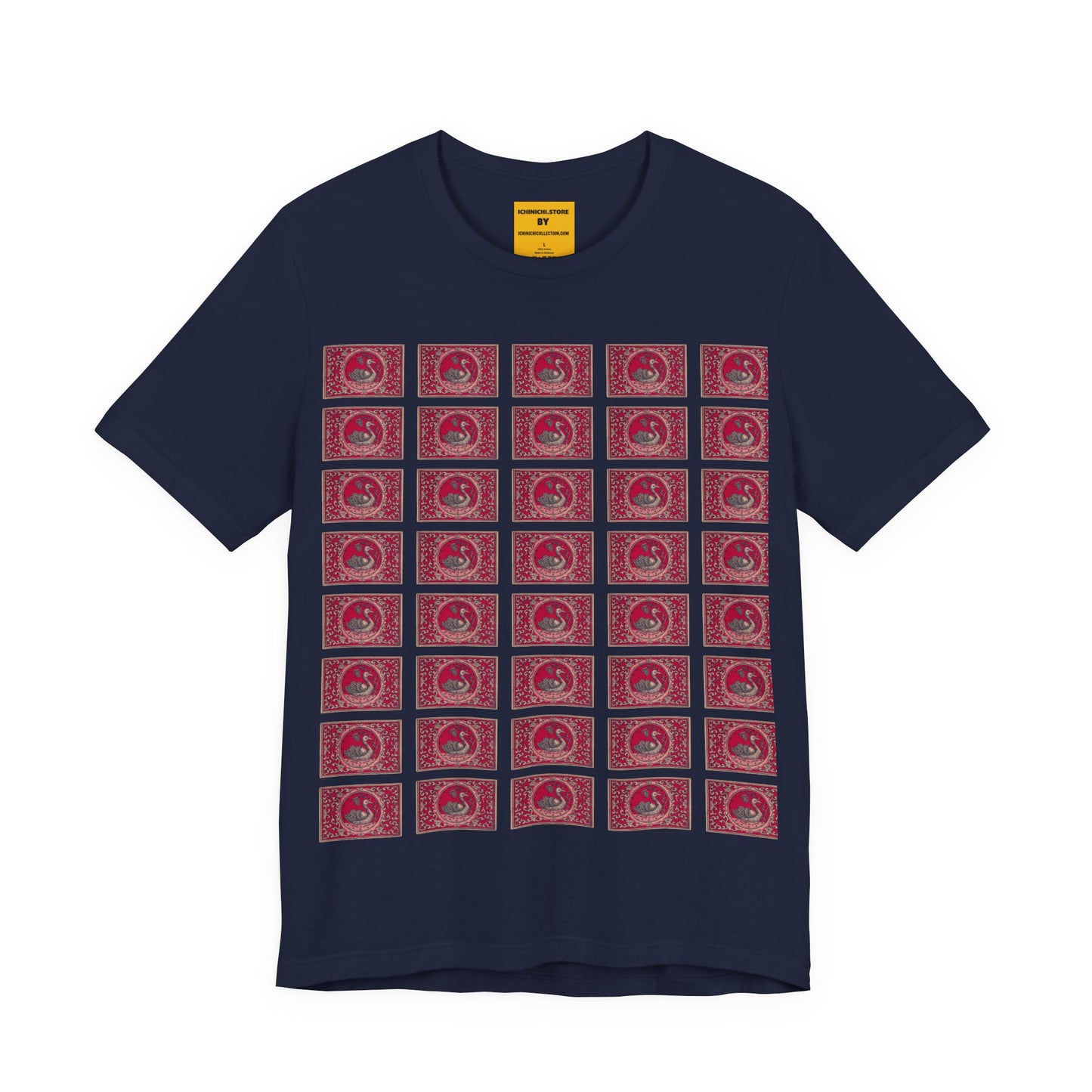 The Swan Grid — Vintage Japanese Matchbox Label Unisex Tee