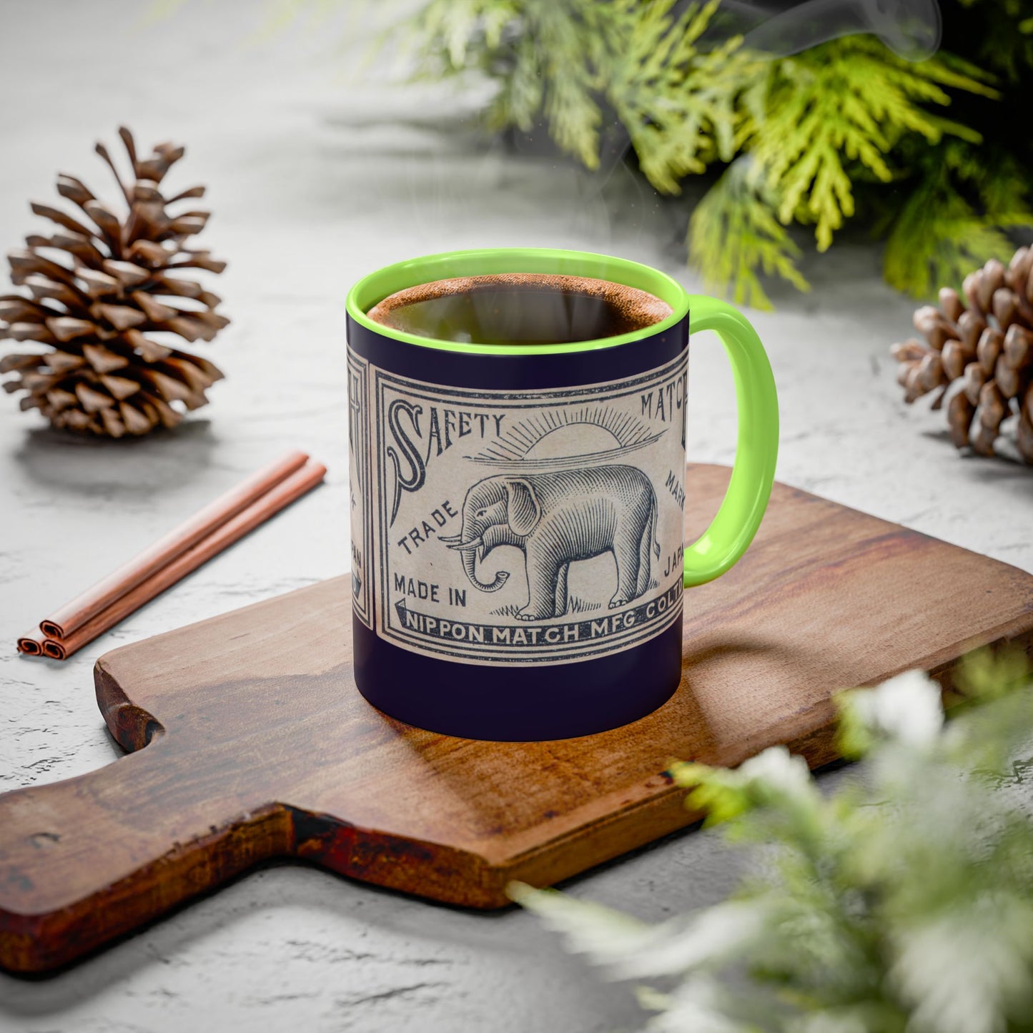 Nippon Match Vintage Elephant Label Mug