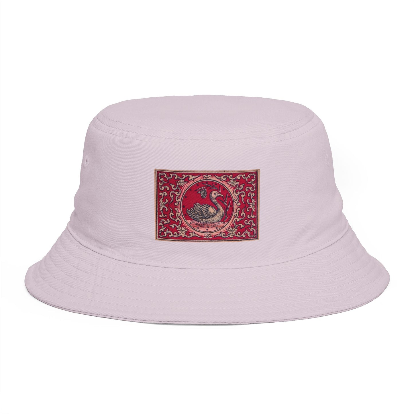 Swan Medallion Vintage Matchbox Label Bucket Hat