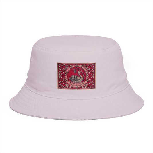 Swan Medallion Vintage Matchbox Label Bucket Hat
