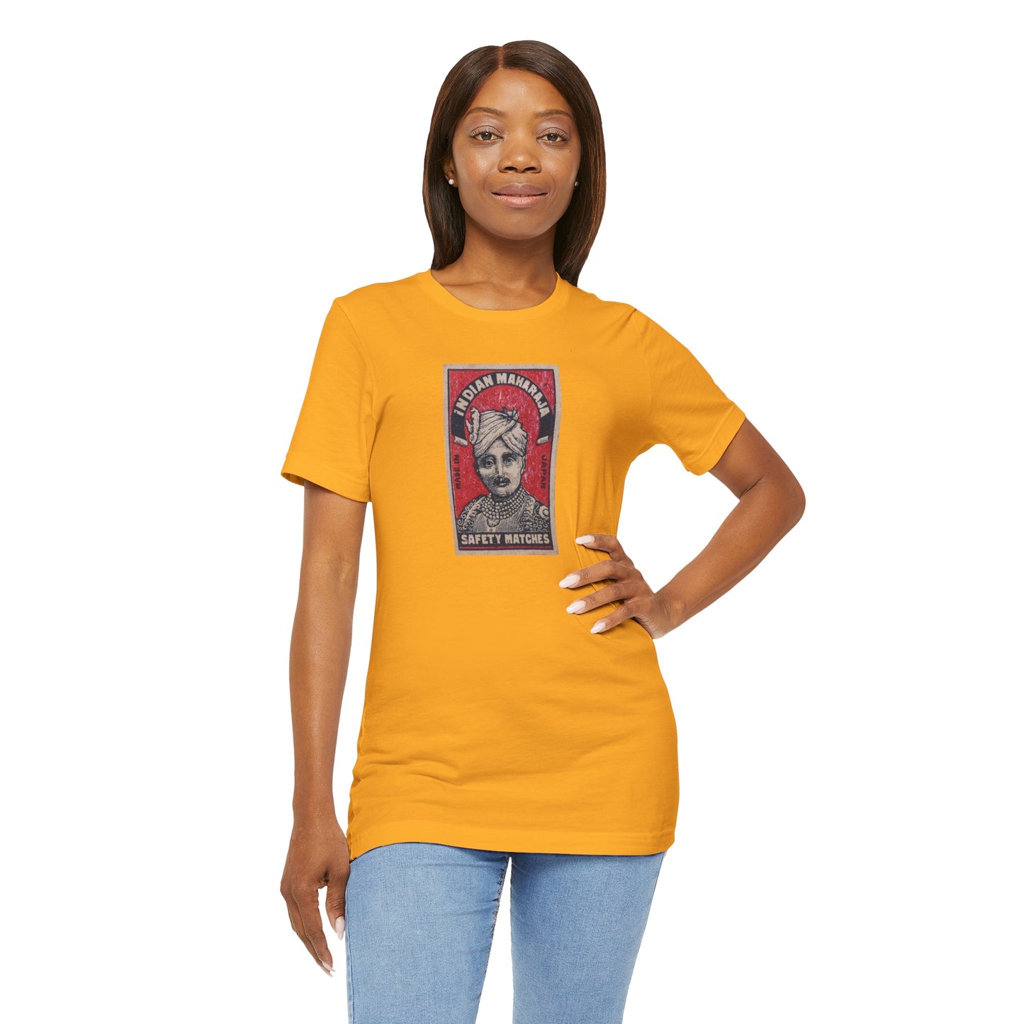 Maharaja in Red Vintage Matchbox Label Unisex Tee