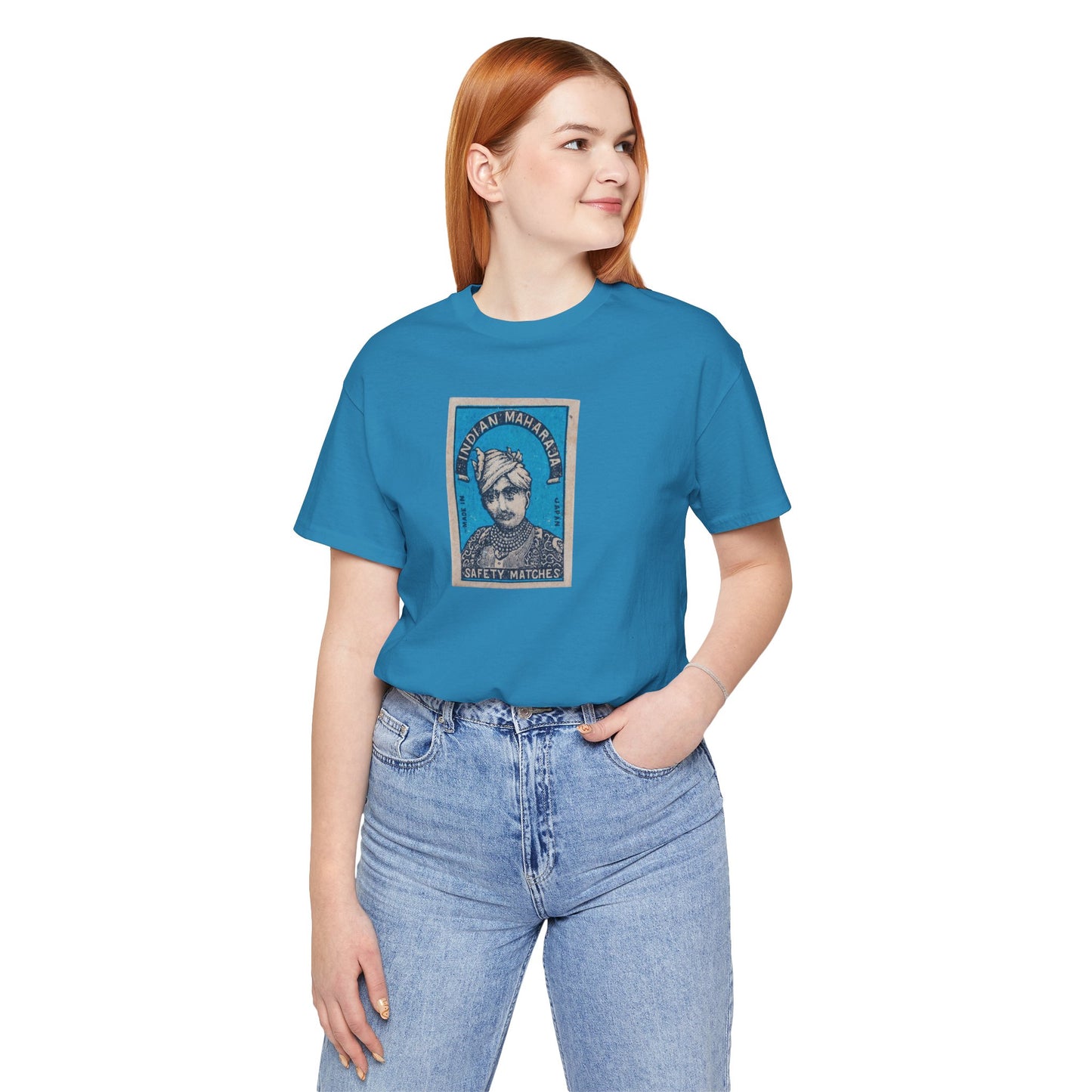 Maharaja in Blue Vintage Japanese Matchbox Label Unisex Tee