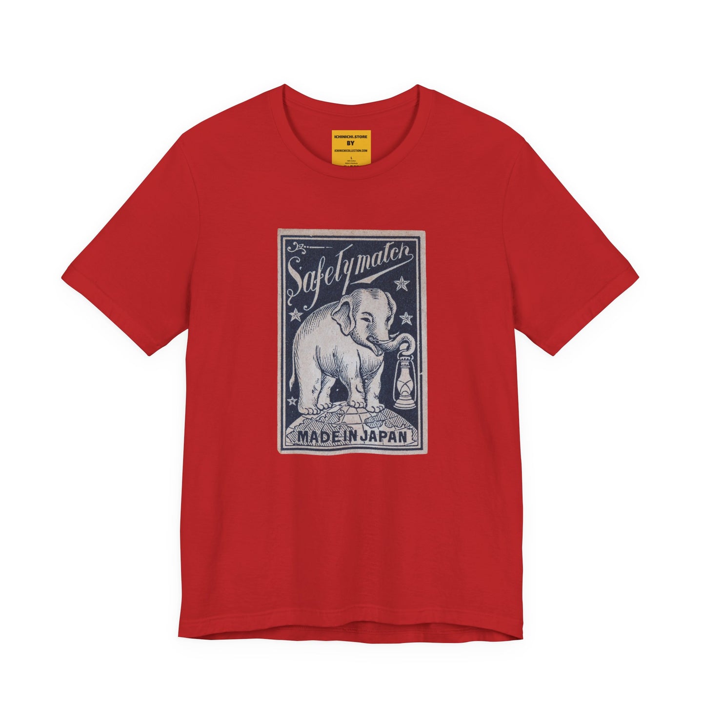 Elephant and Lantern Vintage Japanese Safety Match Label Unisex Tee