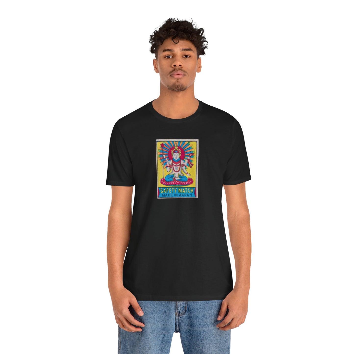 Hindu Deity Safety Match , Vintage Japanese Matchbox Label Unisex Tee | India Export Archive