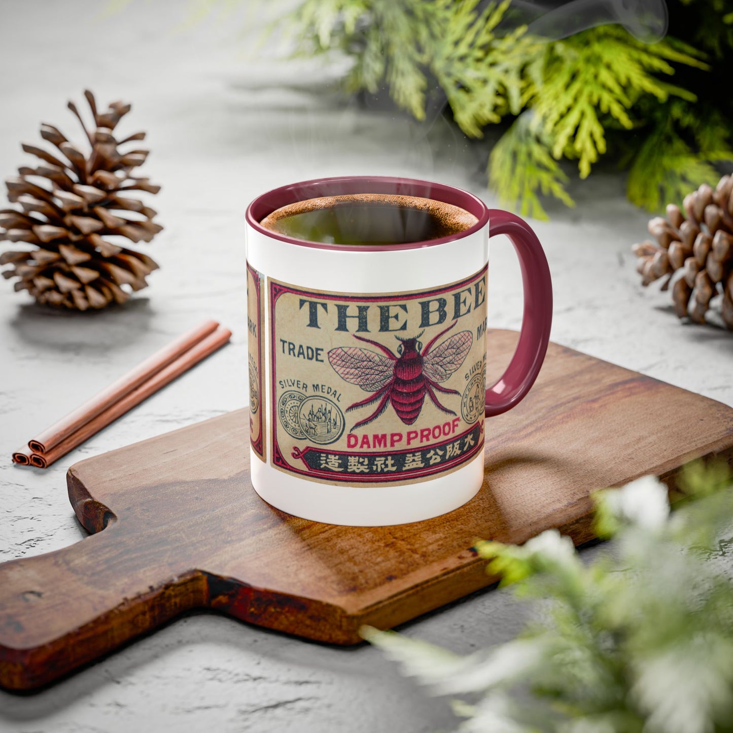 The Bee Trade Mark | Vintage Japanese Matchbox Label Mug