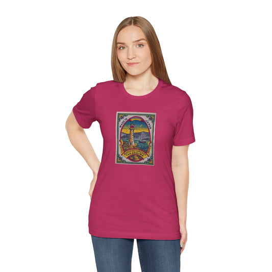 Takashima Lighthouse,Vintage Japanese Matchbox Label Unisex Tee | Meiji Era Maritime Archive
