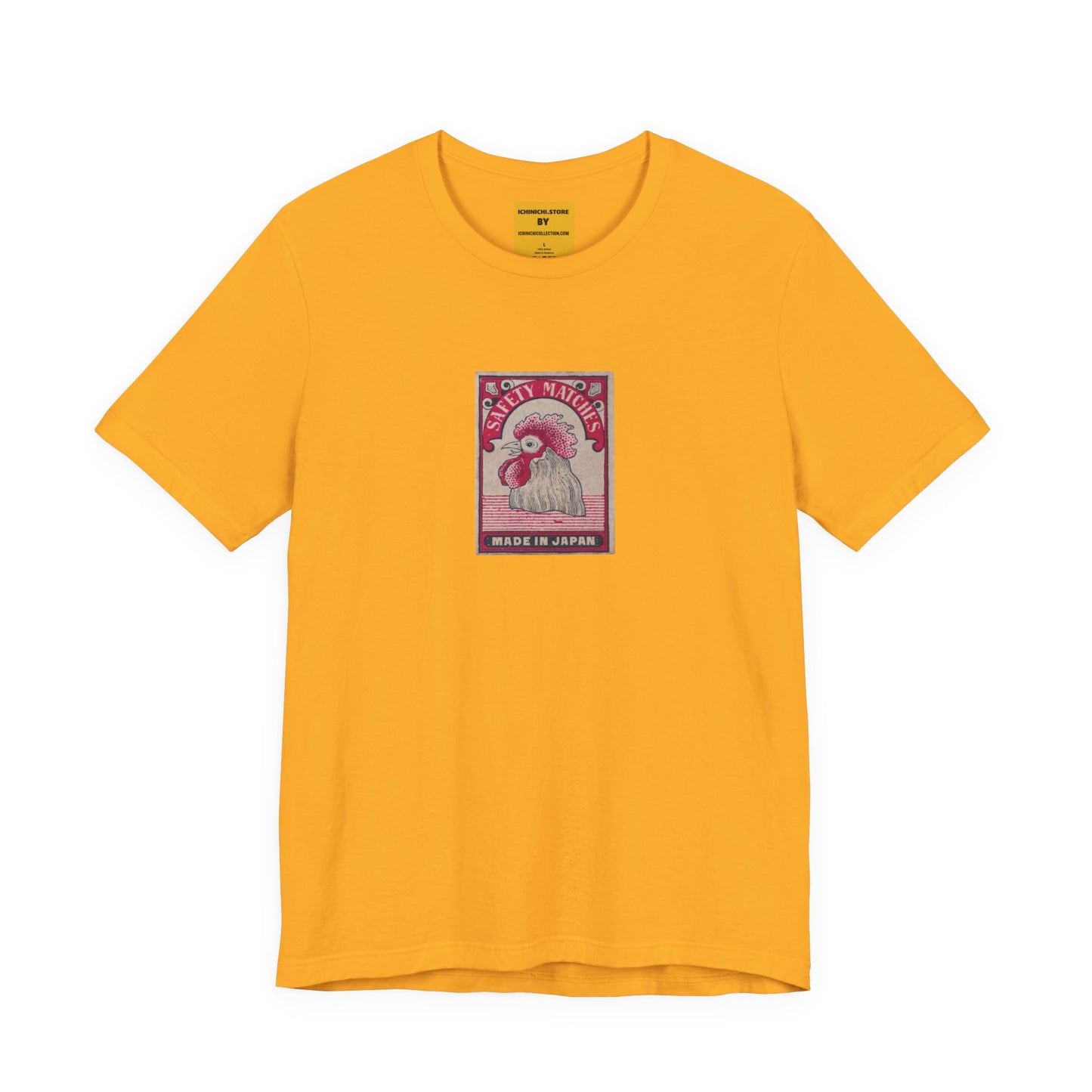 Rooster Head Safety Matches Vintage Japanese Matchbox Label Unisex Tee