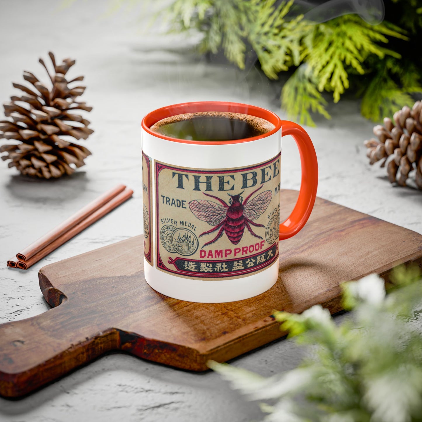 The Bee Trade Mark | Vintage Japanese Matchbox Label Mug