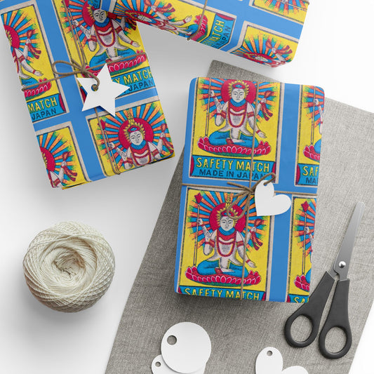 Vishnu Safety Match Vintage Japanese Matchbox Label Wrapping Paper