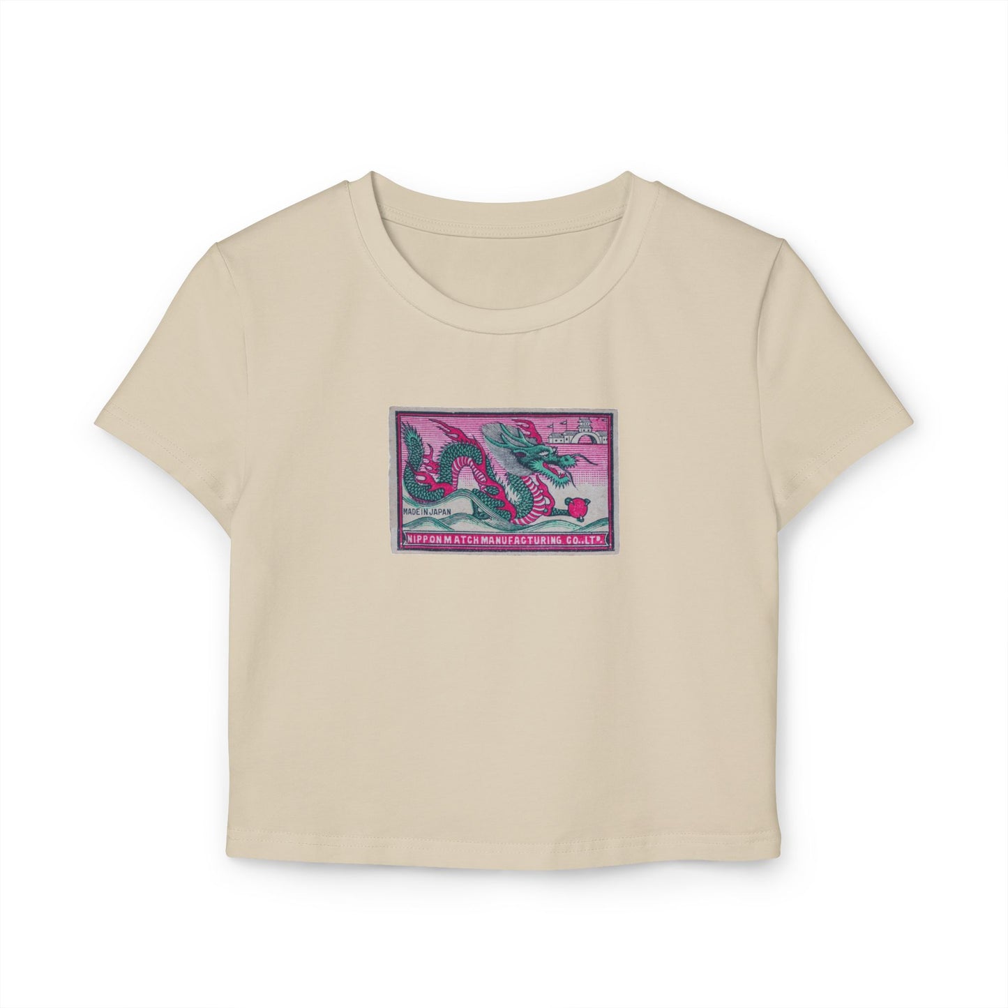 Nippon Match Dragon,Vintage Japanese Matchbox Label Women's Crop Tee | Meiji Era Archive